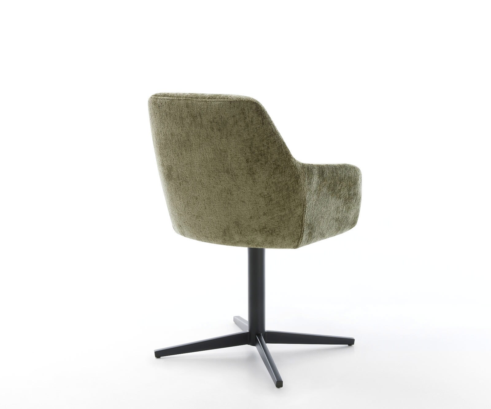 Draaistoel Pejo-Flex chenille olijfgroen kruispoot zwart 360° draaibaar pocketveer kern 4