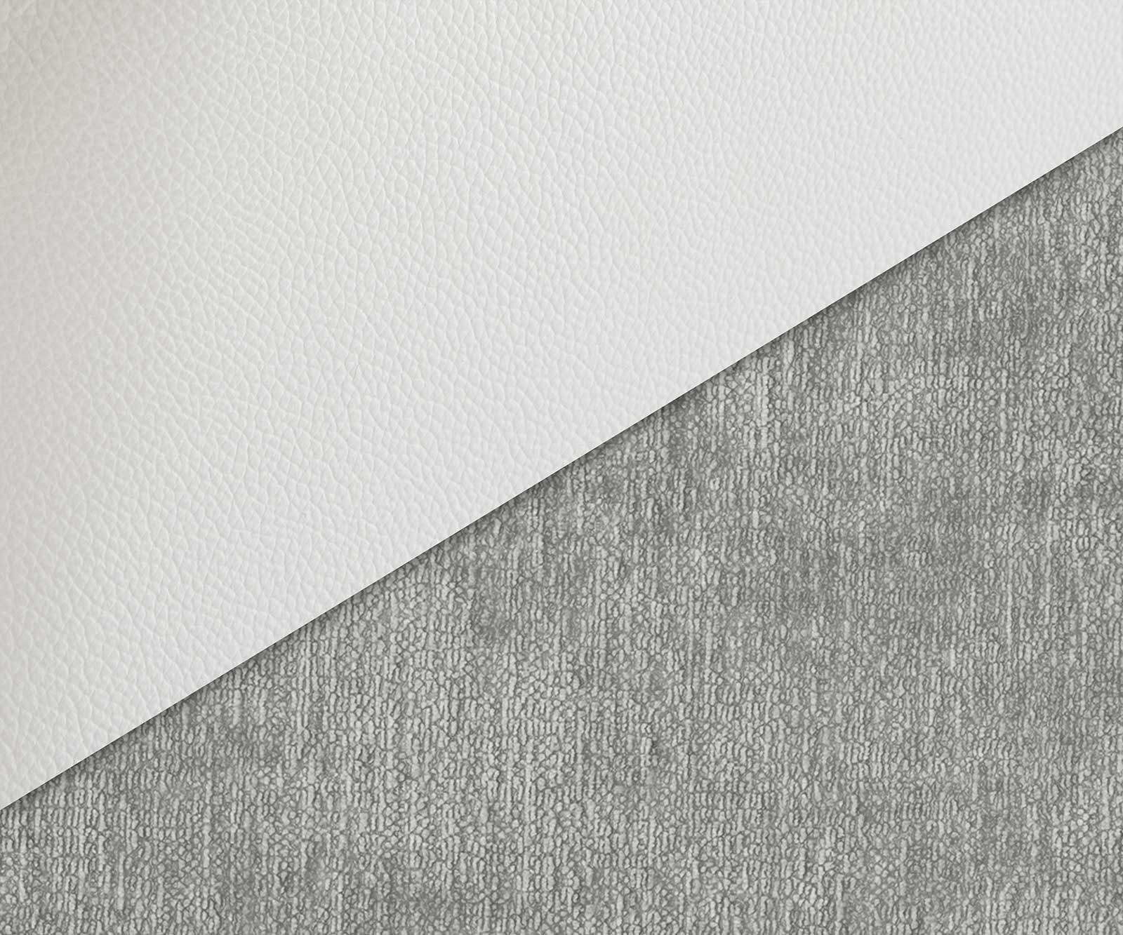 Draaistoel Clea-Flex materiaalmix echt leer wit-zilver grijs kruisframe breed wit 360° draaibaar rocker-functie 2 Draaistoel Clea-Flex materiaalmix echt leer wit-zilver grijs kruisframe breed wit 360° draaibaar rocker-functie 2