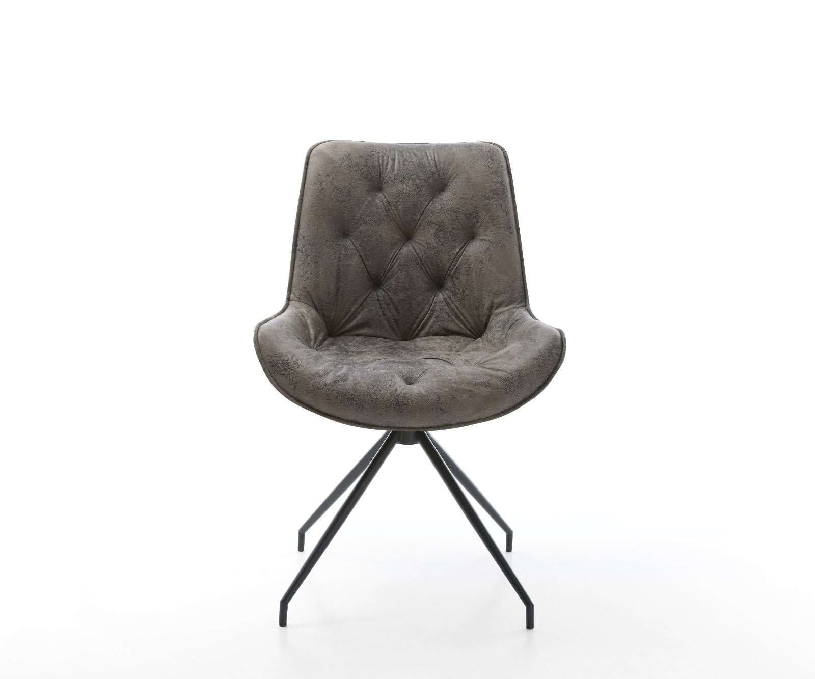 Eetkamerstoel Taimi-Flex microvelours grijs antiek kruisframe conisch zwart 2 Eetkamerstoel Taimi-Flex microvelours grijs antiek kruisframe conisch zwart 2