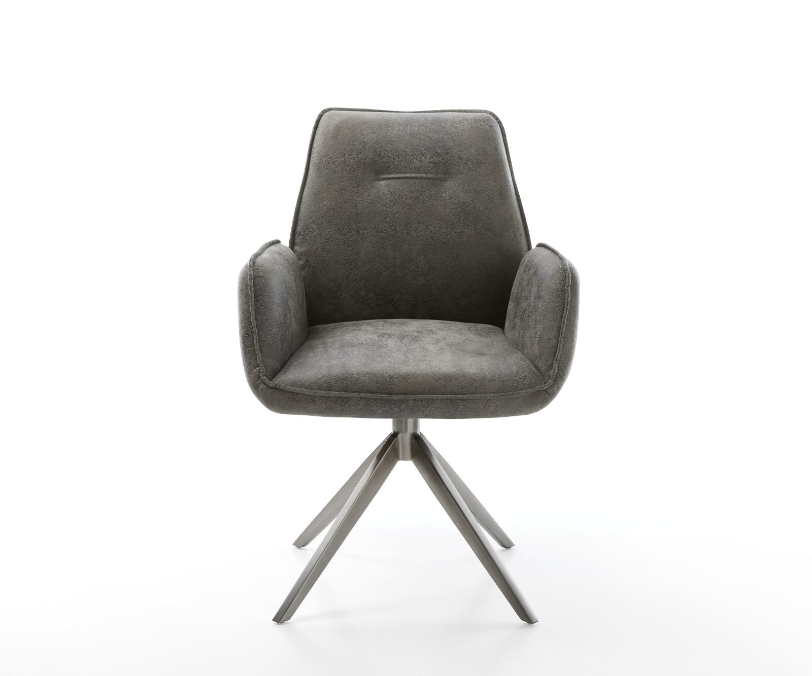 Draaistoel Zoa-Flex microvelours grijs antiek kruisframe breed grafiet 360° draaibaar rocker-functie pocketveer kern 1