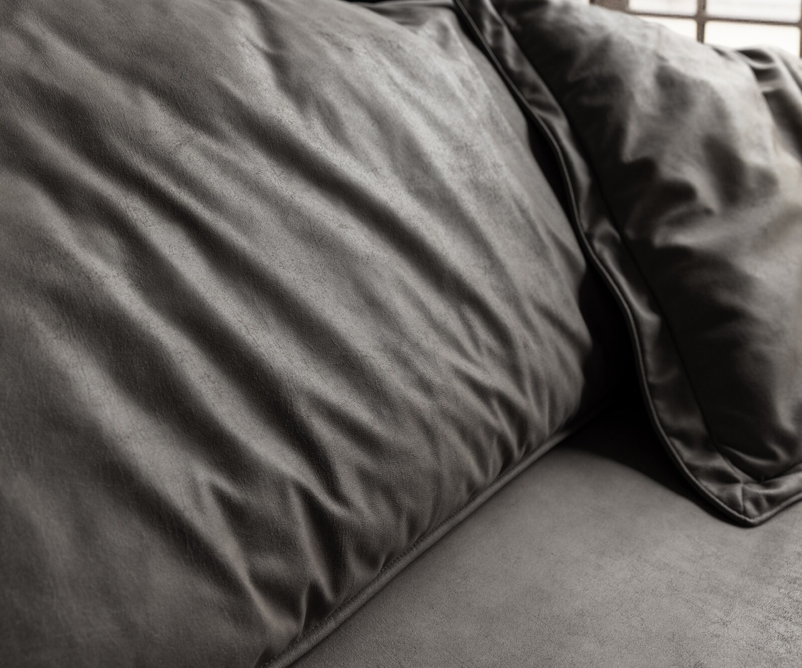 Big-sofa Snoosh 400x150 cm microvezel zwart vintage recamiere links 5