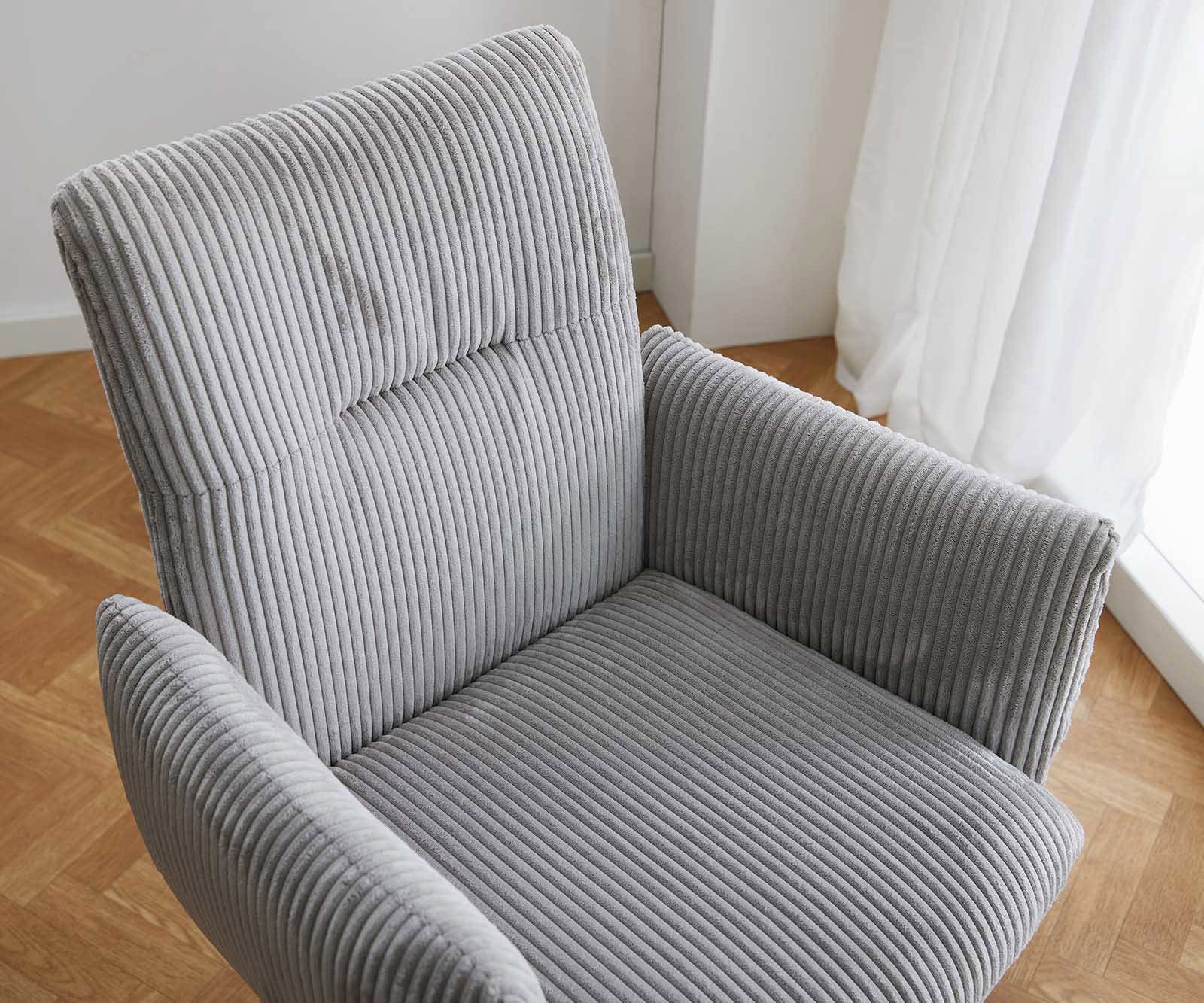 Eetkamerstoel Jova-Flex met armleuning koord zilver grijs slipframe roestvrij staal pocketveer kern 3 Eetkamerstoel Jova-Flex met armleuning koord zilver grijs slipframe roestvrij staal pocketveer kern 3