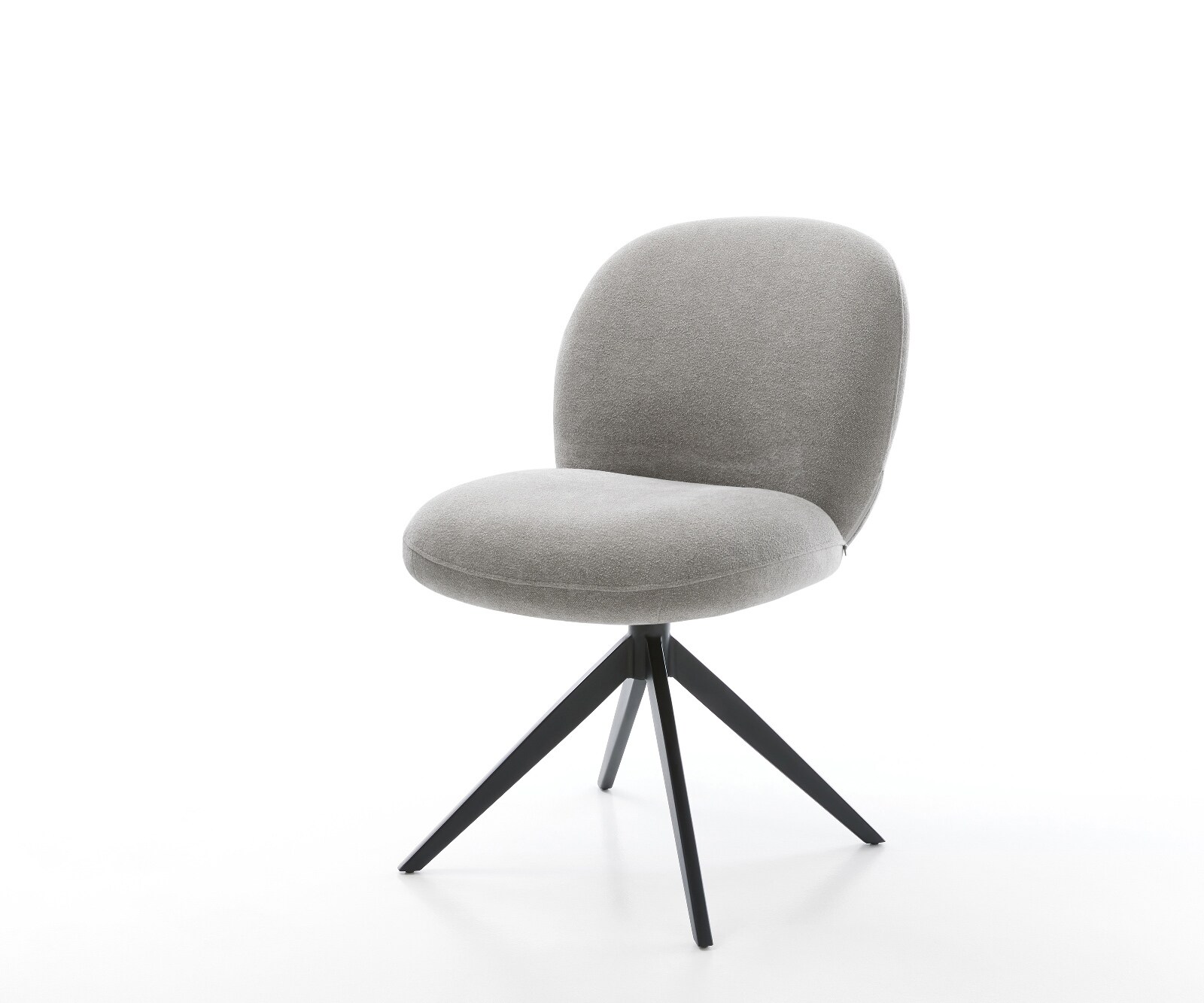Draaistoel Nube-Flex zachte stof met structuur grijs kruisframe breed zwart 360° draaibaar rocker-functie pocketveer kern 1