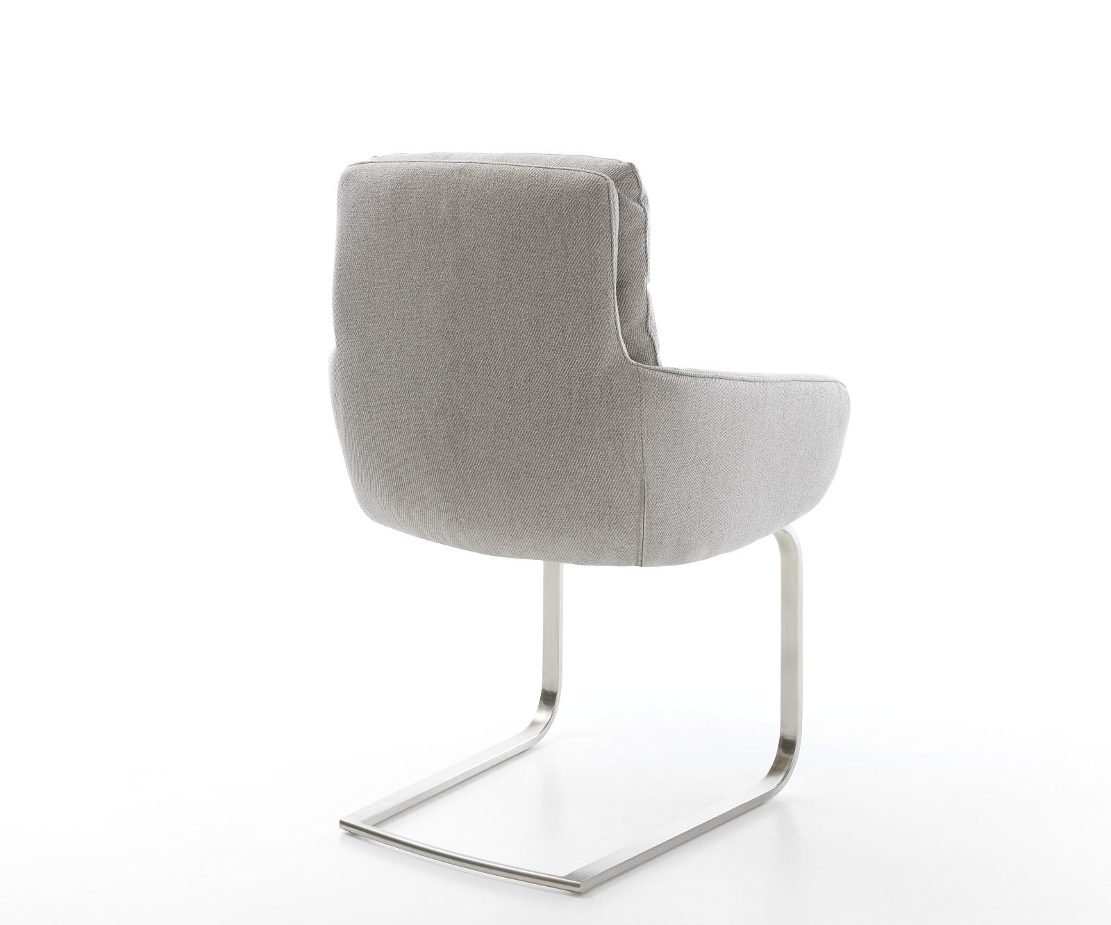 Sledemodel Abelia-Flex met armleuning stripes lichtgrijs sledemodel vlak roestvrij staal 4 Sledemodel Abelia-Flex met armleuning stripes lichtgrijs sledemodel vlak roestvrij staal 4