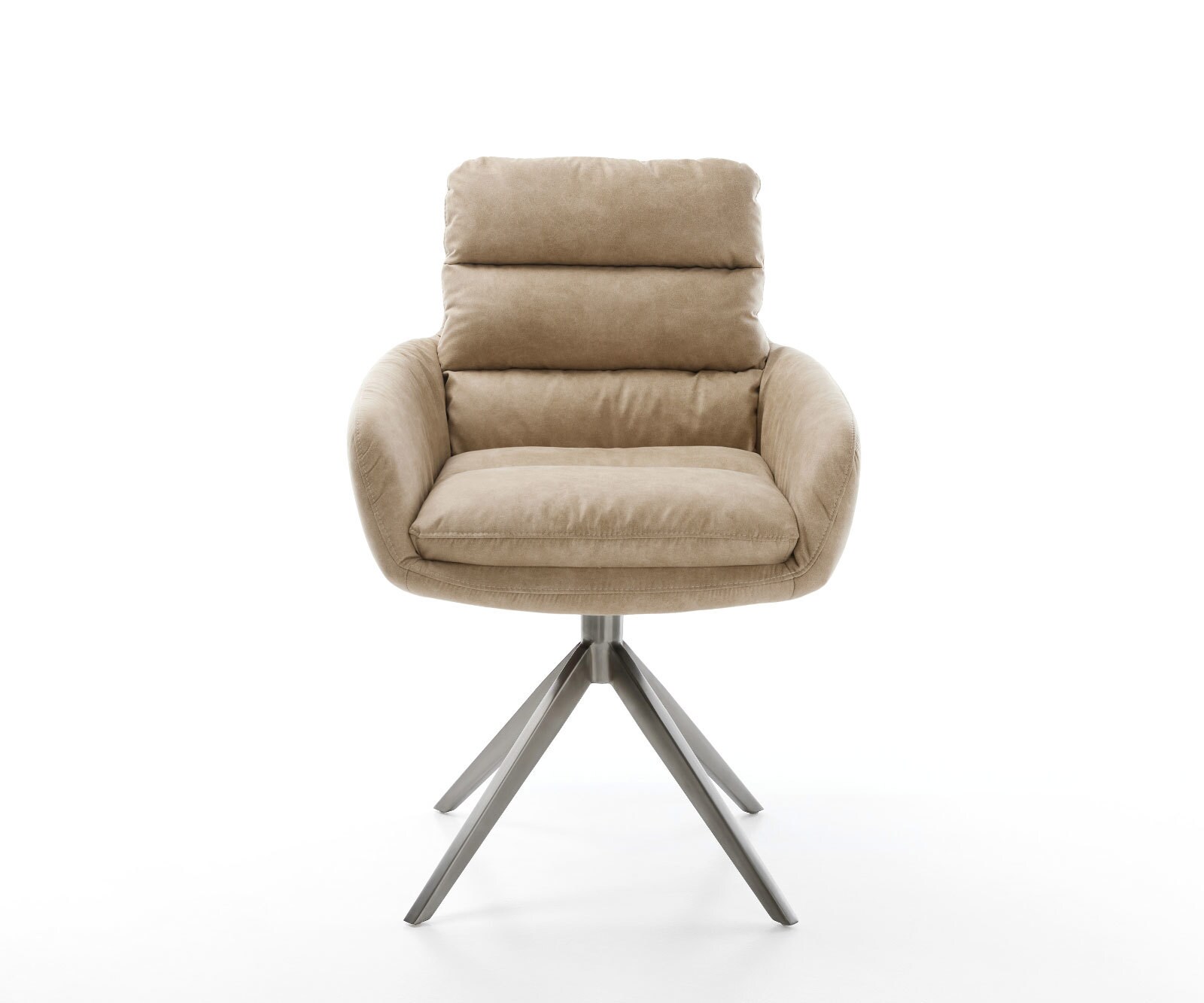 Draaistoel Abelia-Flex met armleuning microvelours beige vintage kruisframe breed grafiet 360° draaibaar rocker-functie 2