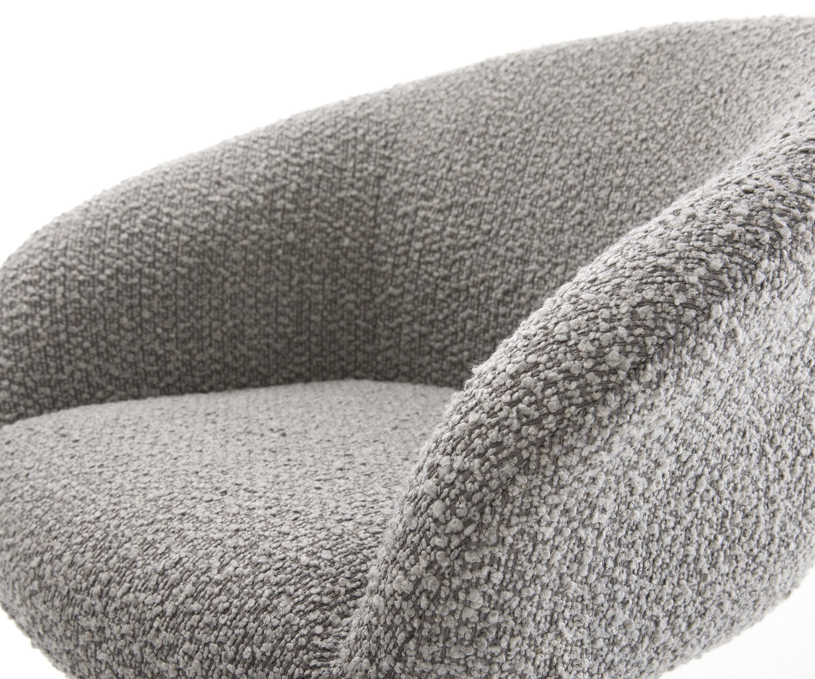 Draaistoel Vinka-Flex met armleuning bouclé zilver grijs kruisframe breed afwerking met titanium 360° draaibaar rocker-functie pocketveer kern 3