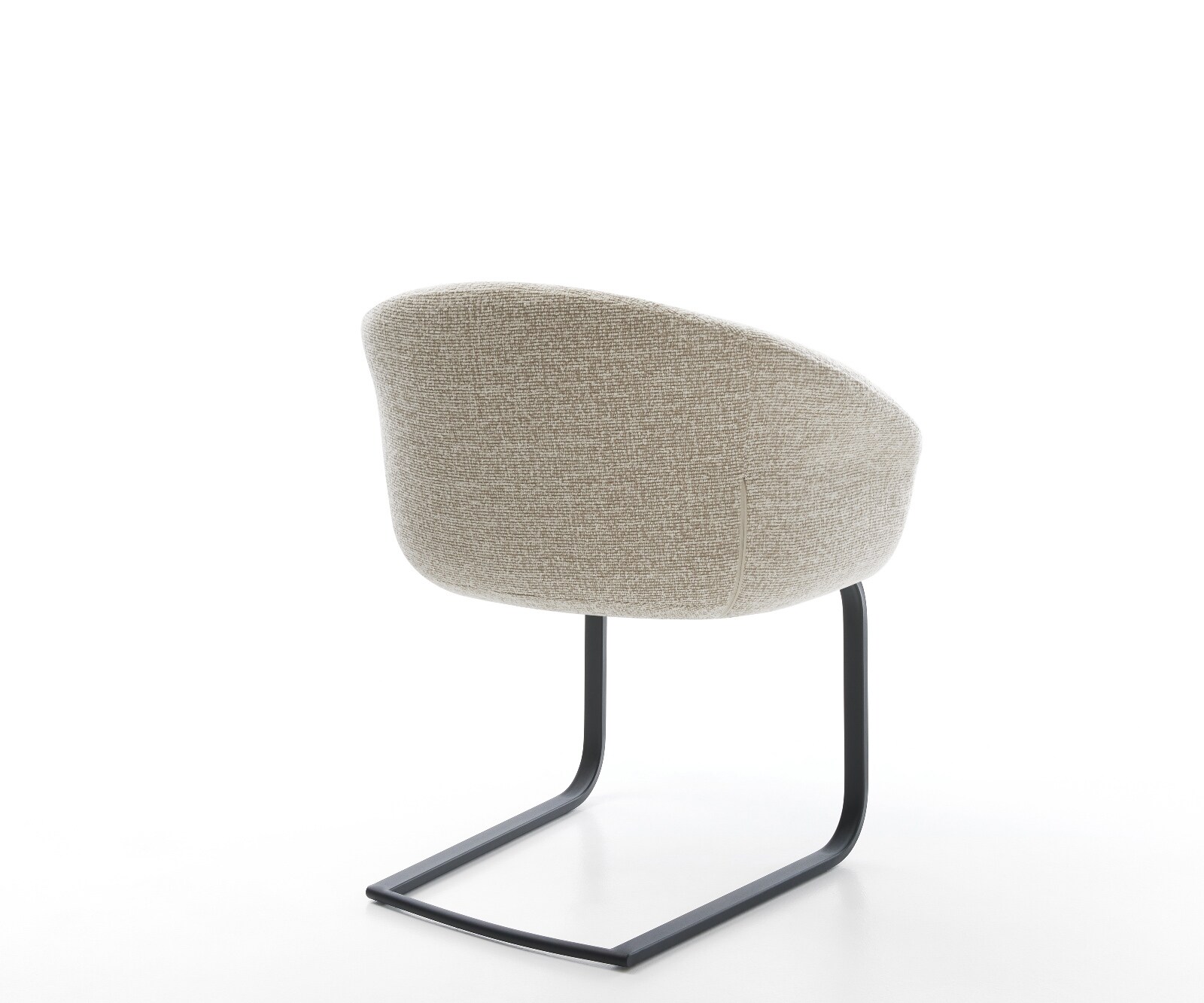 Sledemodel Vinka-Flex met armleuning geweven stof beige sledemodel vlak zwart pocketveer kern 5
