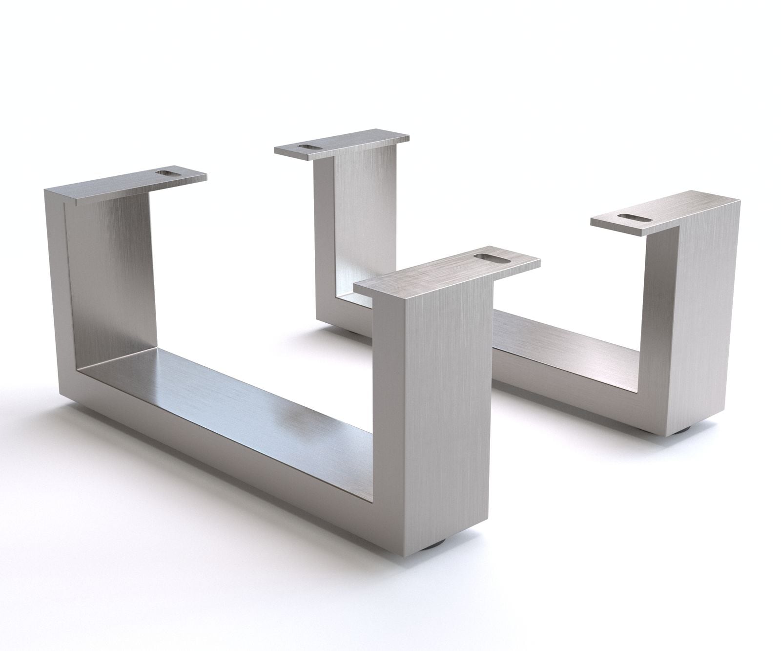 Pootdrager 12,5 cm geborsteld RVS voor 40 cm diepe kastmeubelen (set van 2) Pootdrager 12,5 cm geborsteld RVS voor 40 cm diepe kastmeubelen (set van 2)