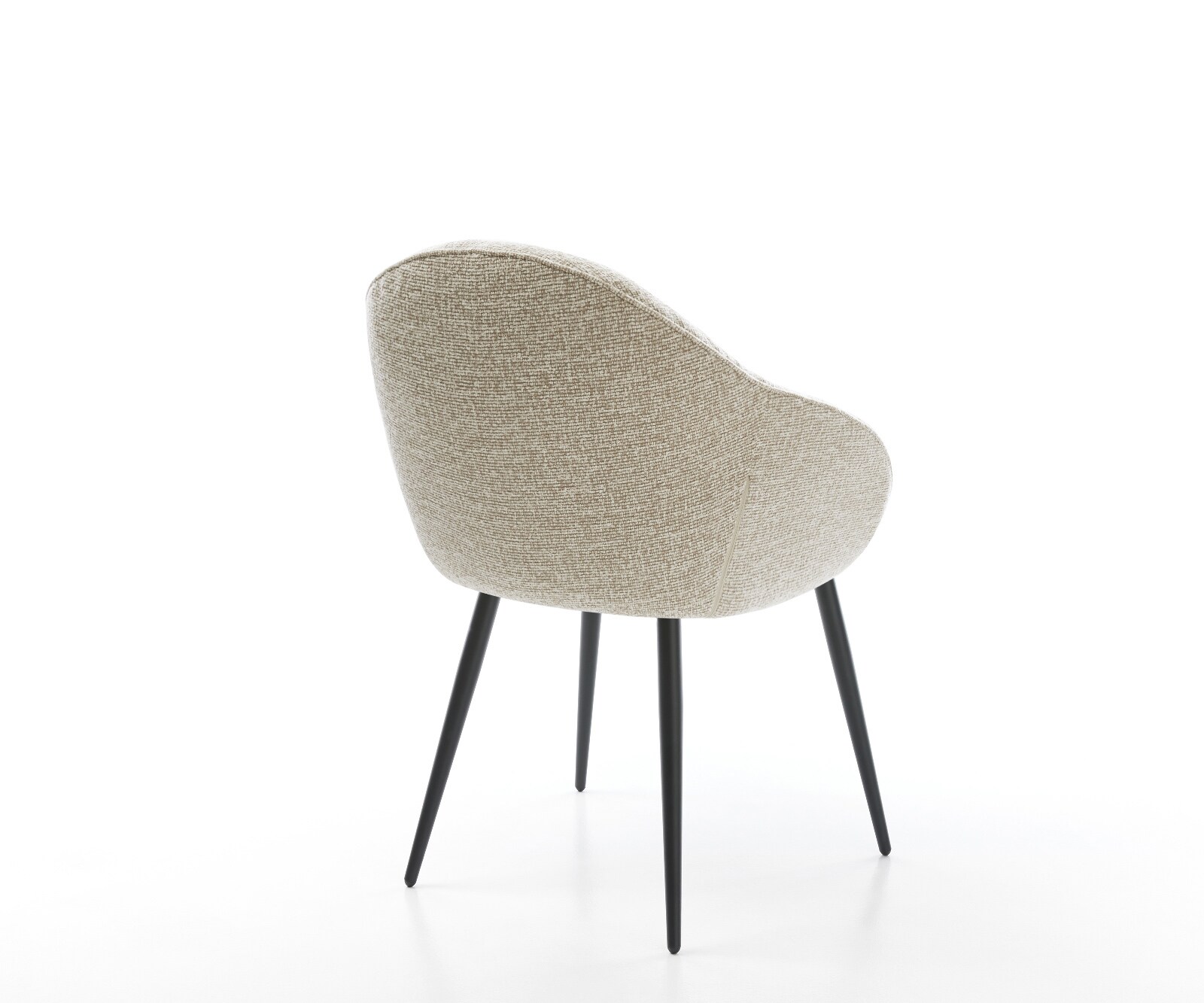 Eetkamerstoel Gaio-Flex geweven stof beige 4-poot conisch zwart 4