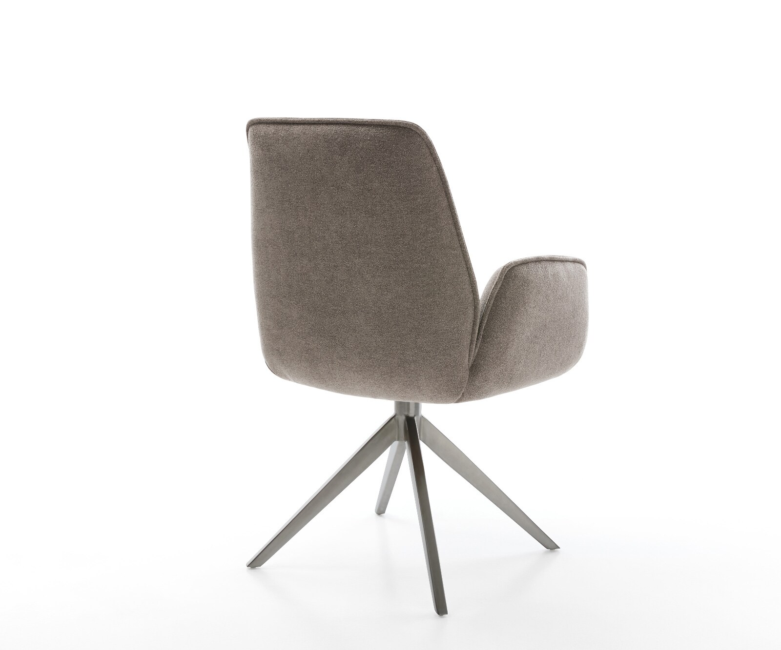 Draaistoel Zoa-Flex zachte stof met structuur taupe kruisframe breed grafiet 360° draaibaar rocker-functie pocketveer kern 4