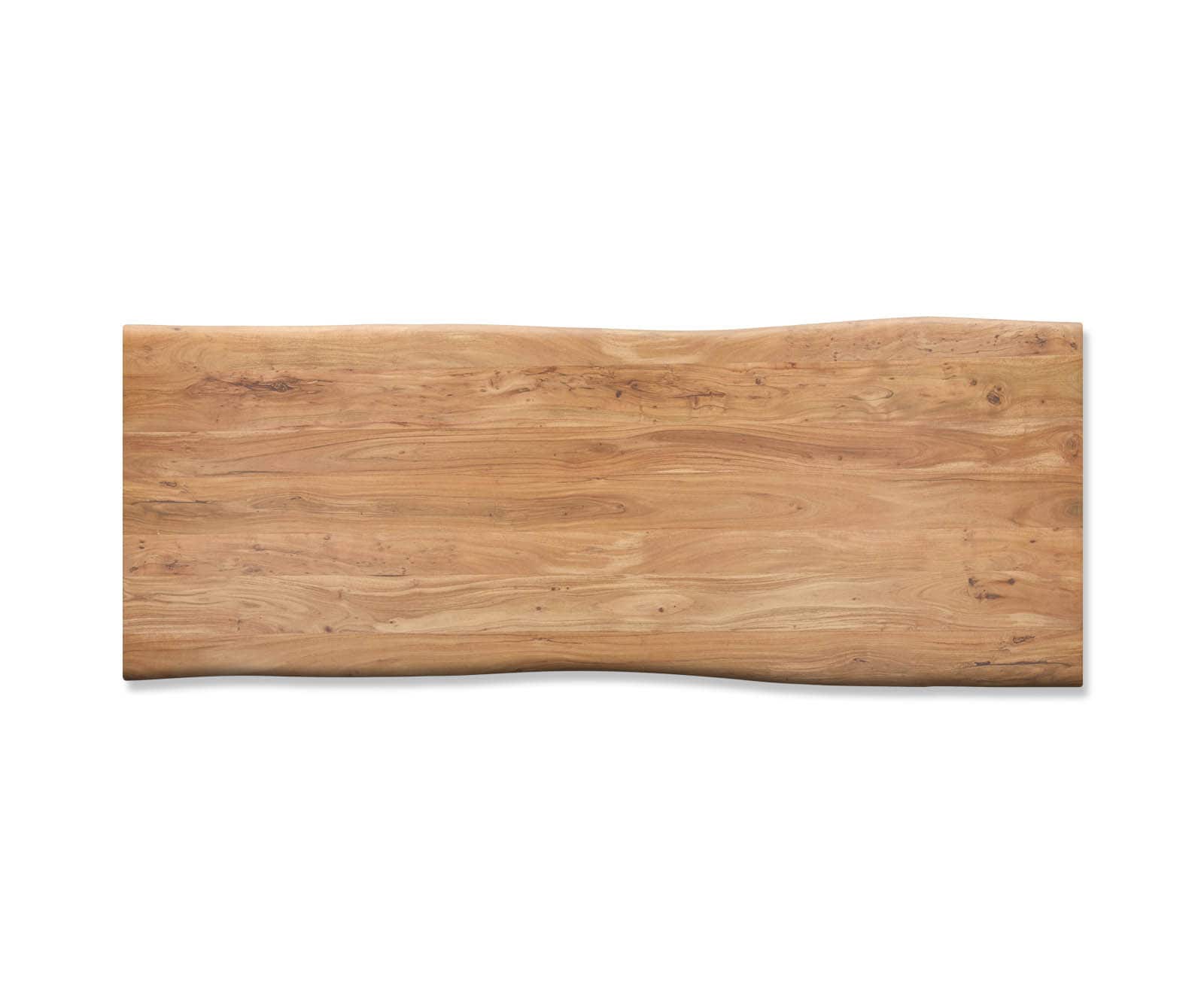 Eettafel Edge 260x100cm acacia natuur roestvrijstaal zilver schuin Live-Edge 2
