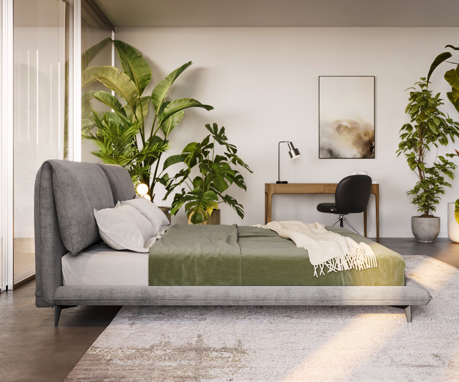 Bedframe Cusino 180x200 cm microvezel grijs gestoffeerd 3 Bedframe Cusino 180x200 cm microvezel grijs gestoffeerd 3