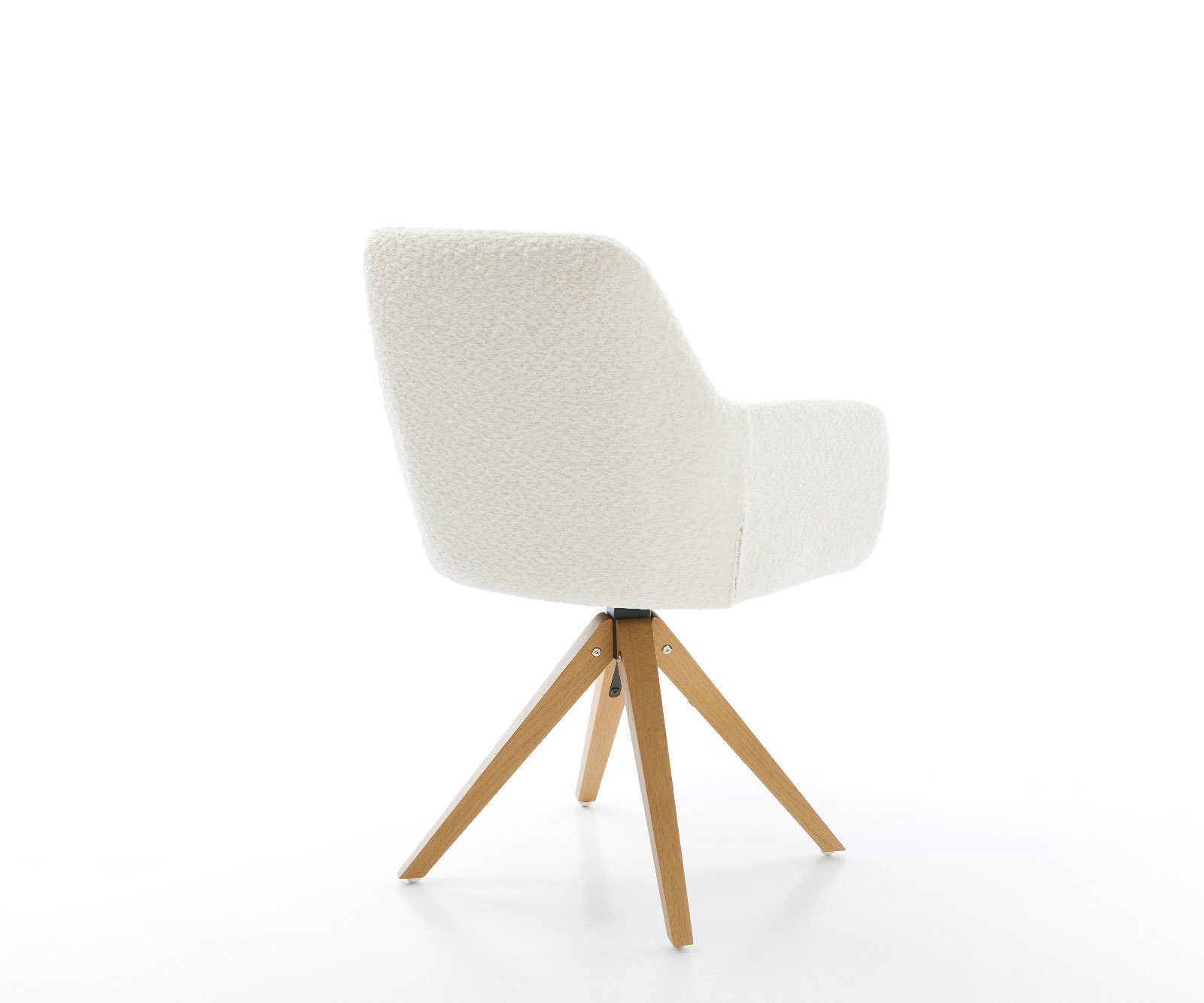 Eetkamerstoel Pejo-Flex bouclé wit houten frame hoekig natuur pocketveer kern 4