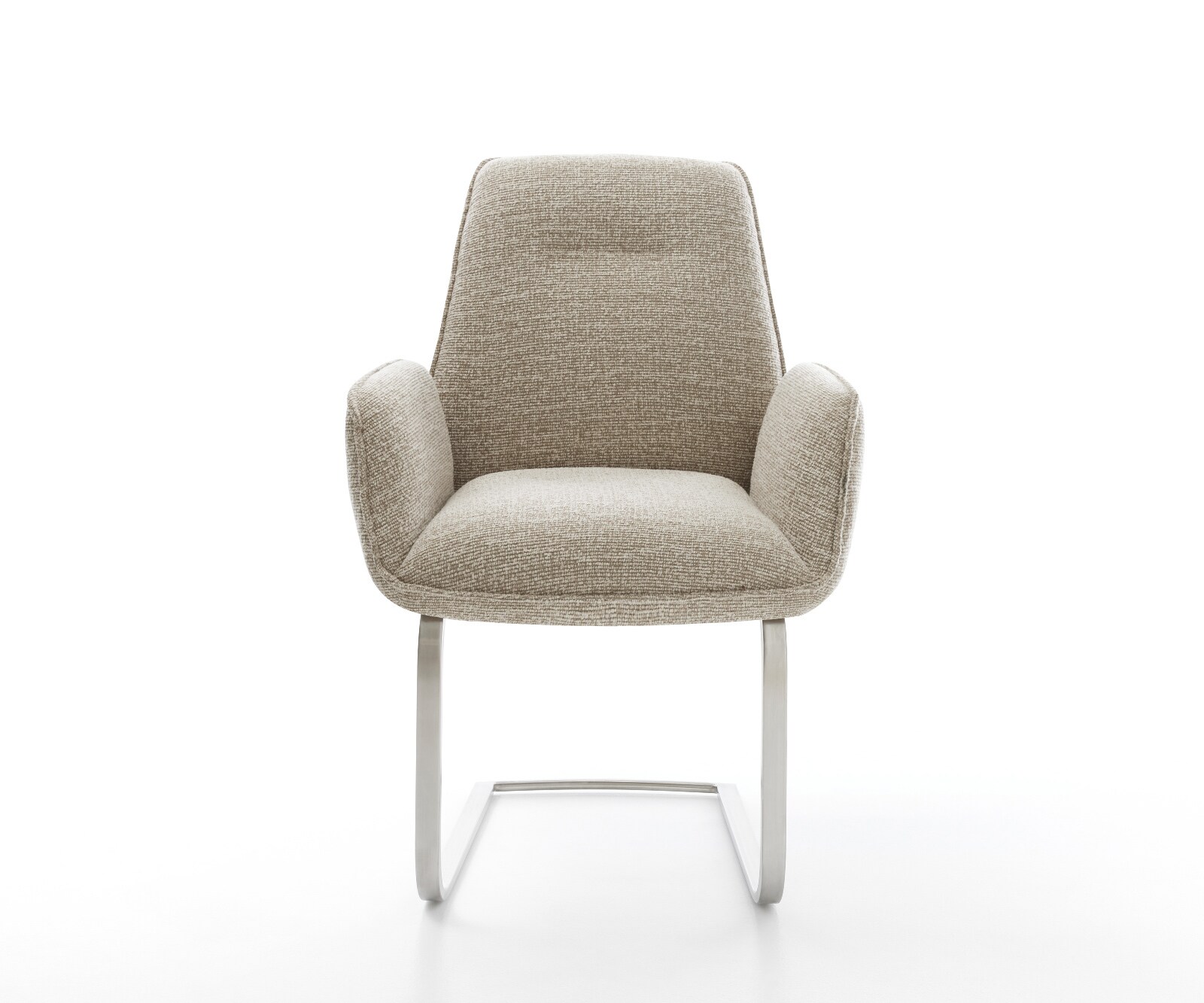 Sledemodel Zoa-Flex geweven stof beige sledemodel vlak roestvrij staal pocketveer kern 2