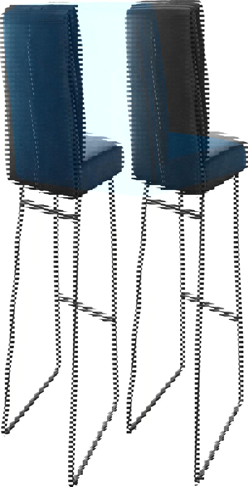 Barstoel Pela-Flex fluweel blauw slipframe metaal 5
