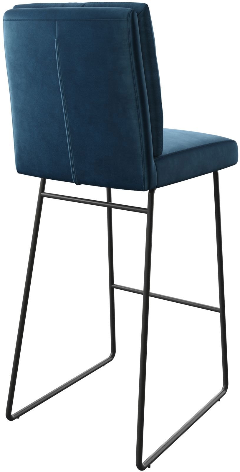 Barstoel Pela-Flex fluweel blauw slipframe metaal 4 Barstoel Pela-Flex fluweel blauw slipframe metaal 4