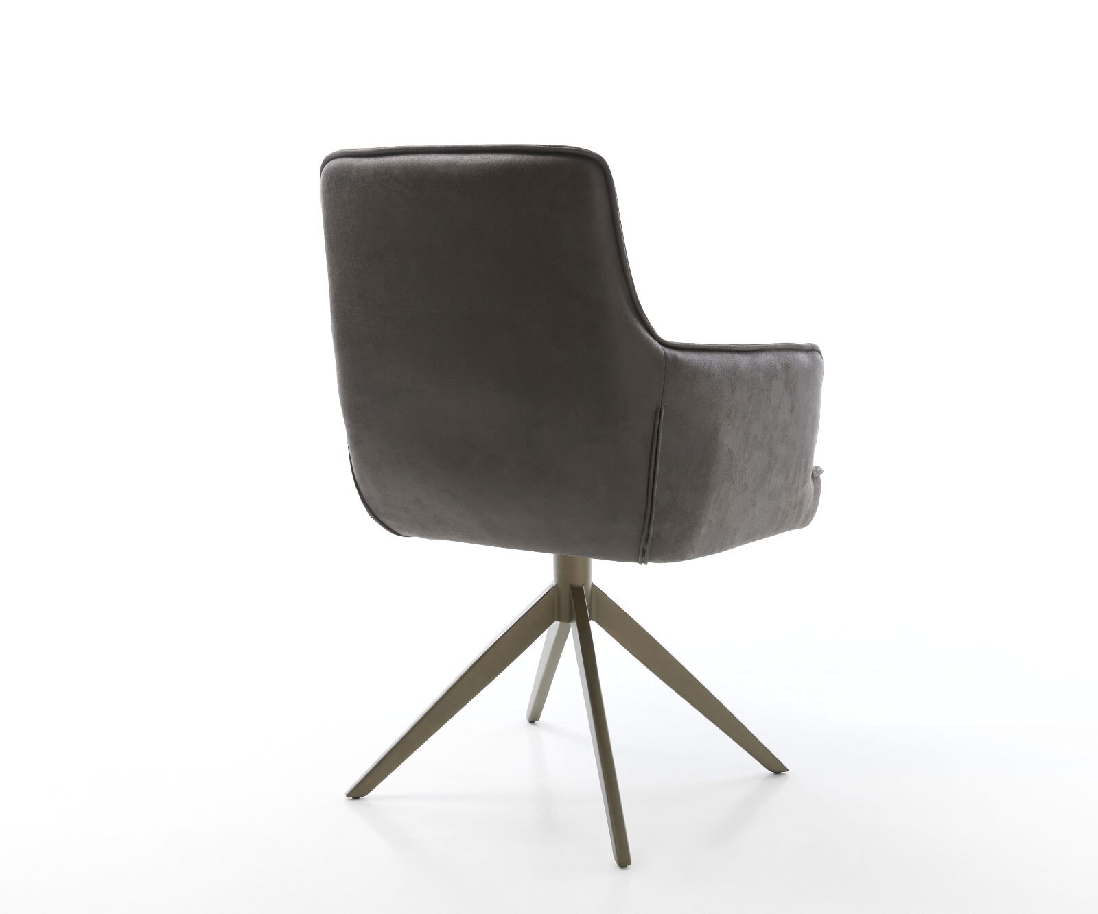Draaistoel Heira-Flex met armleuning microvelours antraciet vintage kruisframe breed afwerking met titanium 360° draaibaar rocker-functie pocketveer kern 4