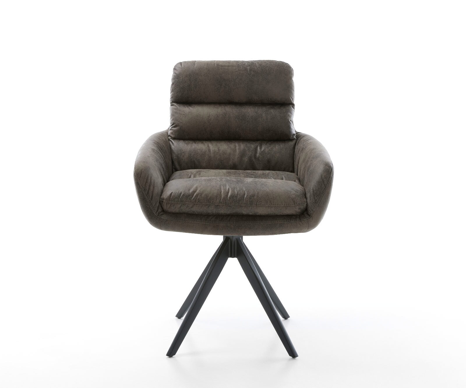 Eetkamerstoel Abelia-Flex met armleuning microvelours grijs antiek kruisframe hoekig zwart 1 Eetkamerstoel Abelia-Flex met armleuning microvelours grijs antiek kruisframe hoekig zwart 1