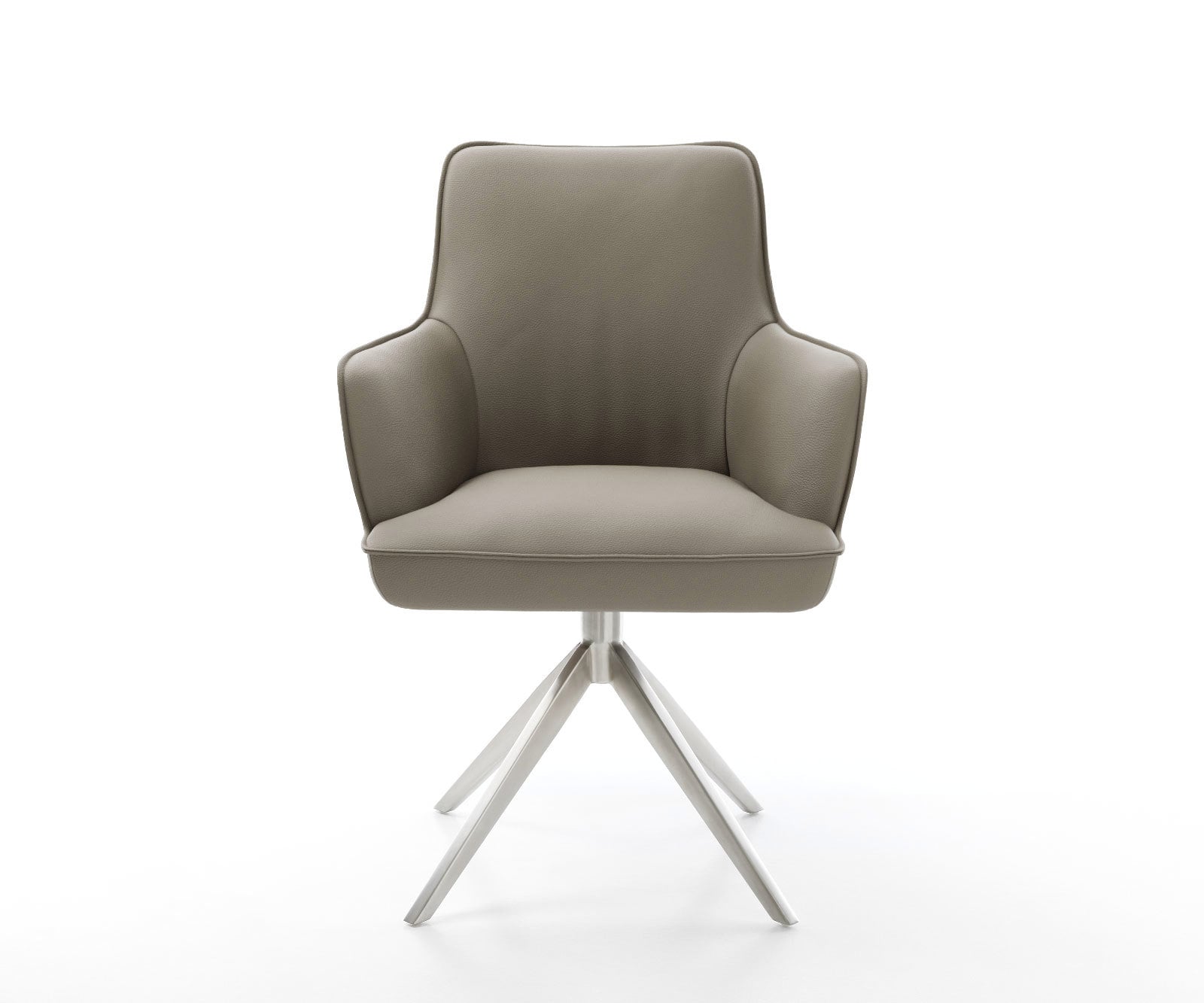 Draaistoel Heira-Flex met armleuning echt leer mud kruisframe breed roestvrij staal 360° draaibaar rocker-functie pocketveer kern 1 Draaistoel Heira-Flex met armleuning echt leer mud kruisframe breed roestvrij staal 360° draaibaar rocker-functie pocketveer kern 1