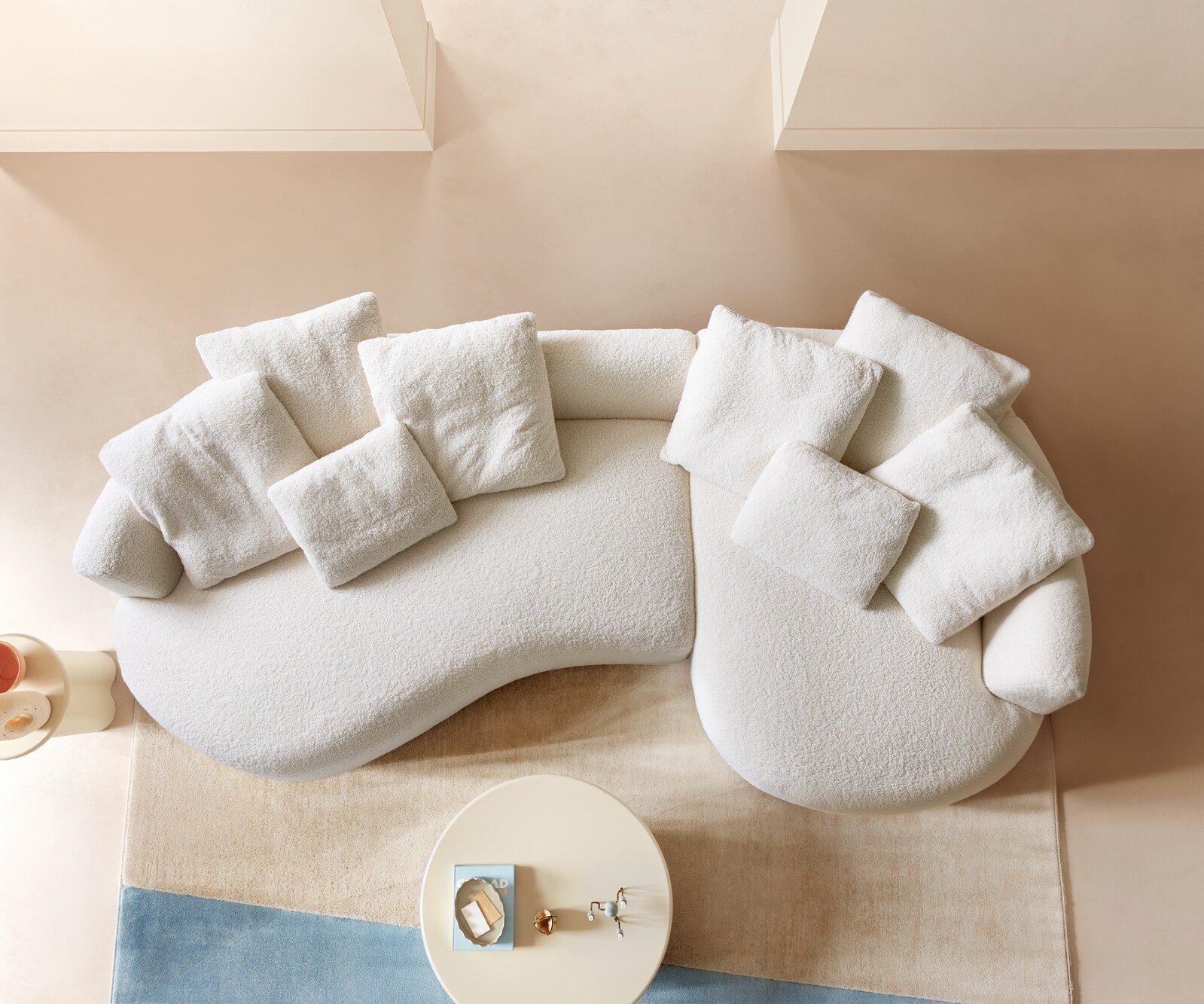 Big-Sofa Edina 330x170 cm teddystof beige 5