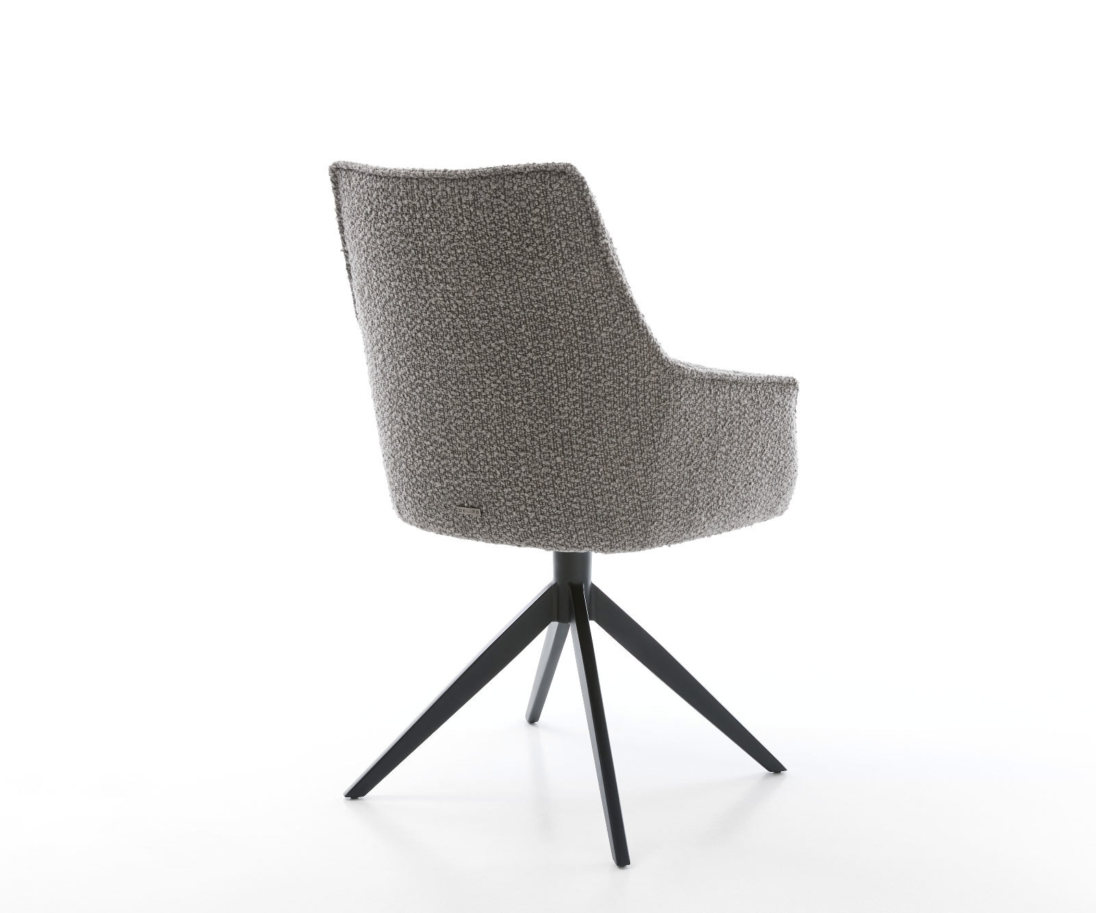 Draaistoel Alja-Flex met armleuning bouclé zilver grijs kruisframe breed zwart 360° draaibaar pocketveer kern 4 Draaistoel Alja-Flex met armleuning bouclé zilver grijs kruisframe breed zwart 360° draaibaar pocketveer kern 4