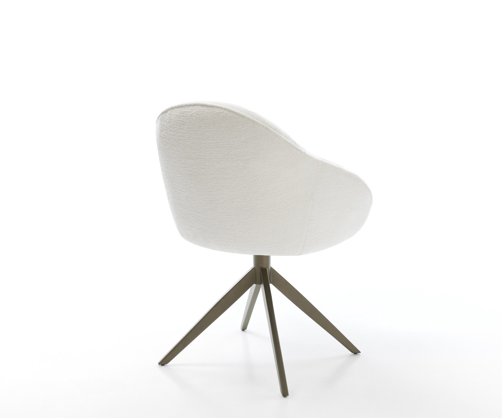 Draaistoel Gaio-Flex bouclé zacht beige kruisframe breed afwerking met titanium 360° draaibaar rocker-functie 4