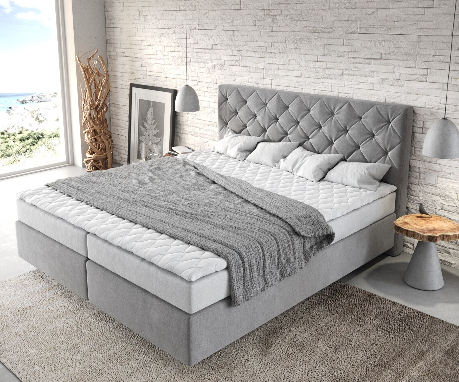 Boxspringbed Dream-Great 180x200 microvezel grijs 3