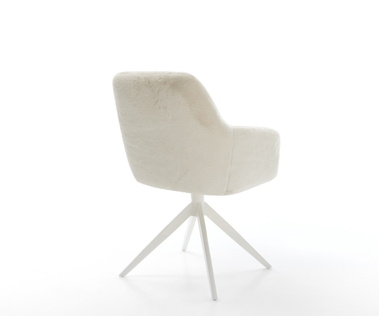 Draaistoel Pejo-Flex pluchen crème-wit kruisframe breed wit 360° draaibaar rocker-functie pocketveer kern 5