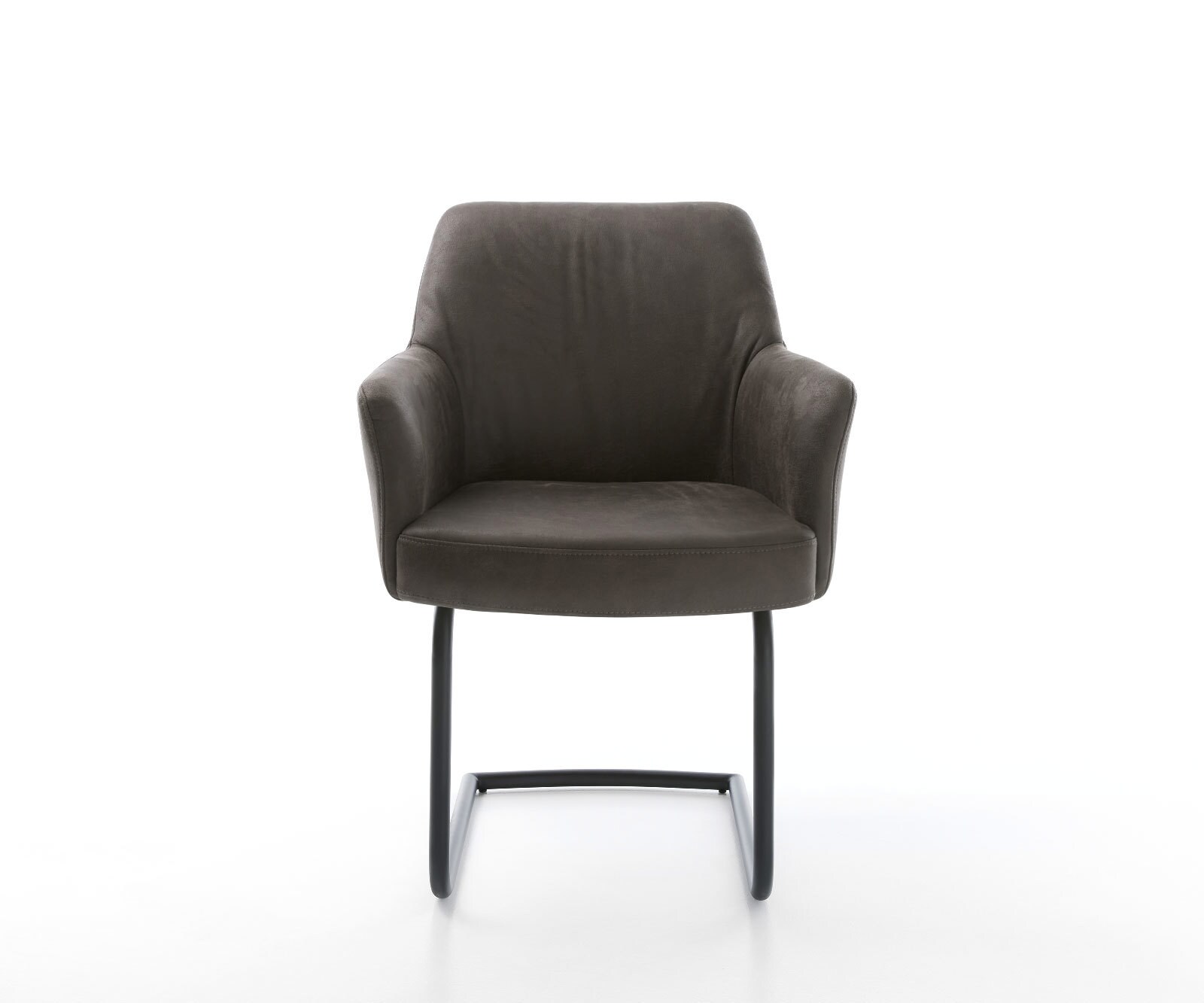 Sledemodel Xana-Flex met armleuning microvelours antraciet vintage sledemodel rond zwart pocketveer kern 1
