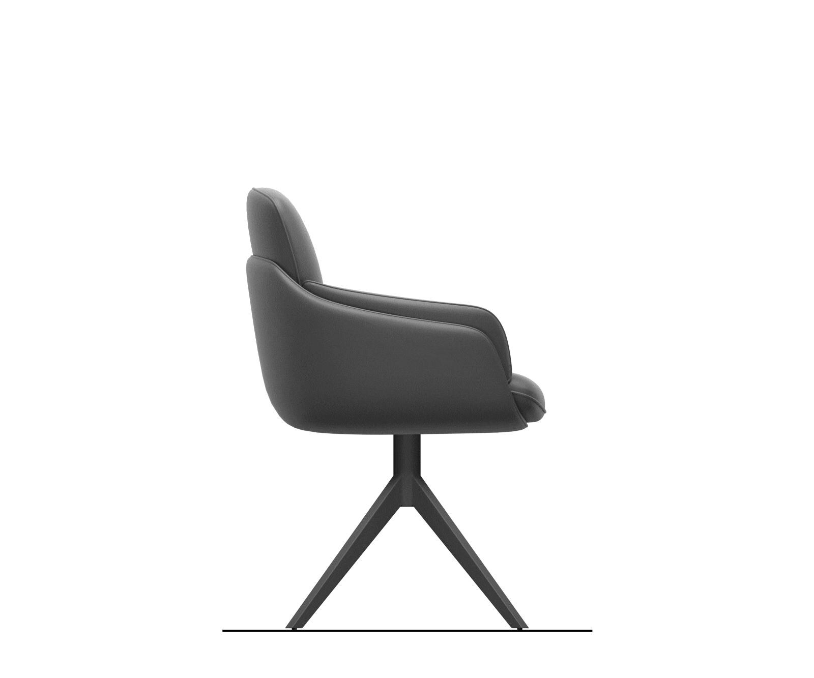 Draaistoel Luan-Flex met armleuning materiaalmix zwart kruisframe breed roestvrij staal 360° draaibaar rocker-functie 6 Draaistoel Luan-Flex met armleuning materiaalmix zwart kruisframe breed roestvrij staal 360° draaibaar rocker-functie 6