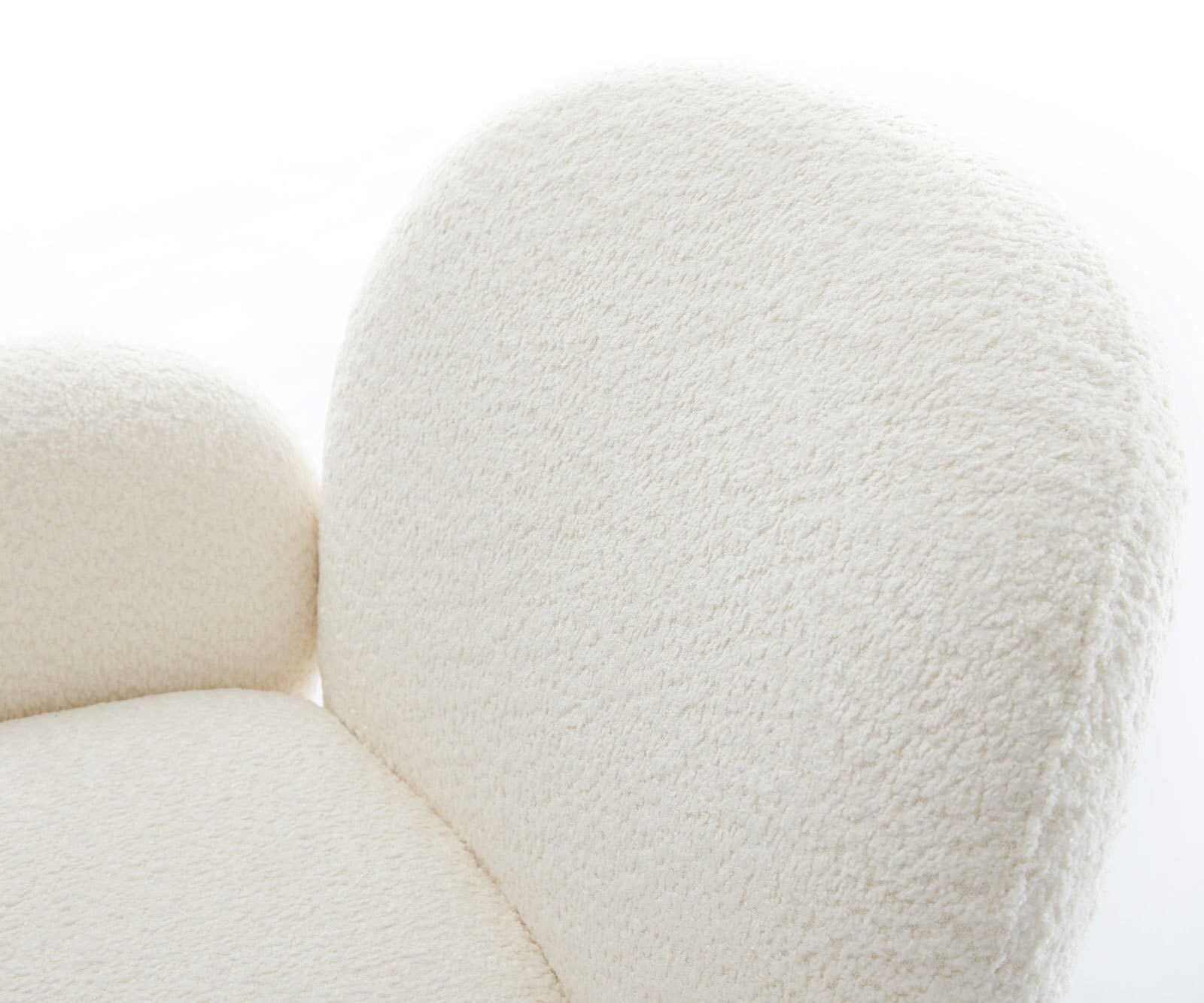 Draaistoel Nube-Flex met armleuning bouclé wit kruispoot zwart 360° draaibaar pocketveer kern 4
