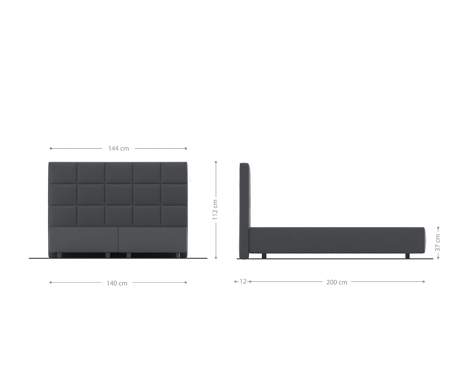 Boxspring-frame Dream-Fine 140x200 microvezel grijs 2 Boxspring-frame Dream-Fine 140x200 microvezel grijs 2