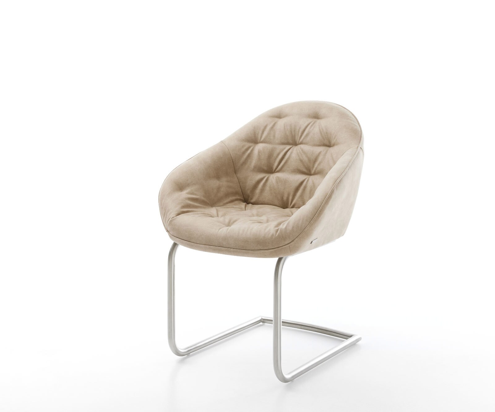 Sledemodel Gaio-Flex microvelours beige vintage sledemodel rond roestvrij staal
