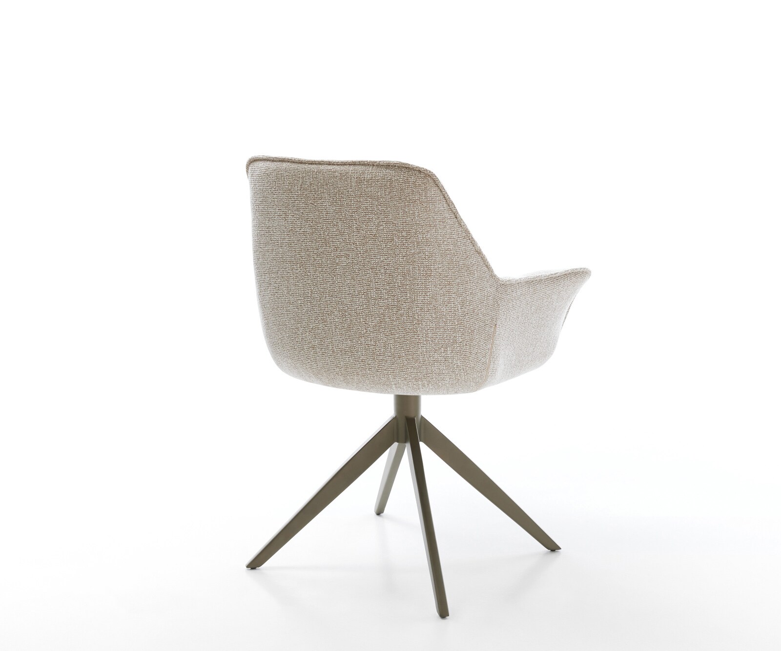 Draaistoel Kaira-Flex geweven stof beige kruisframe breed afwerking met titanium 360° draaibaar rocker-functie 5
