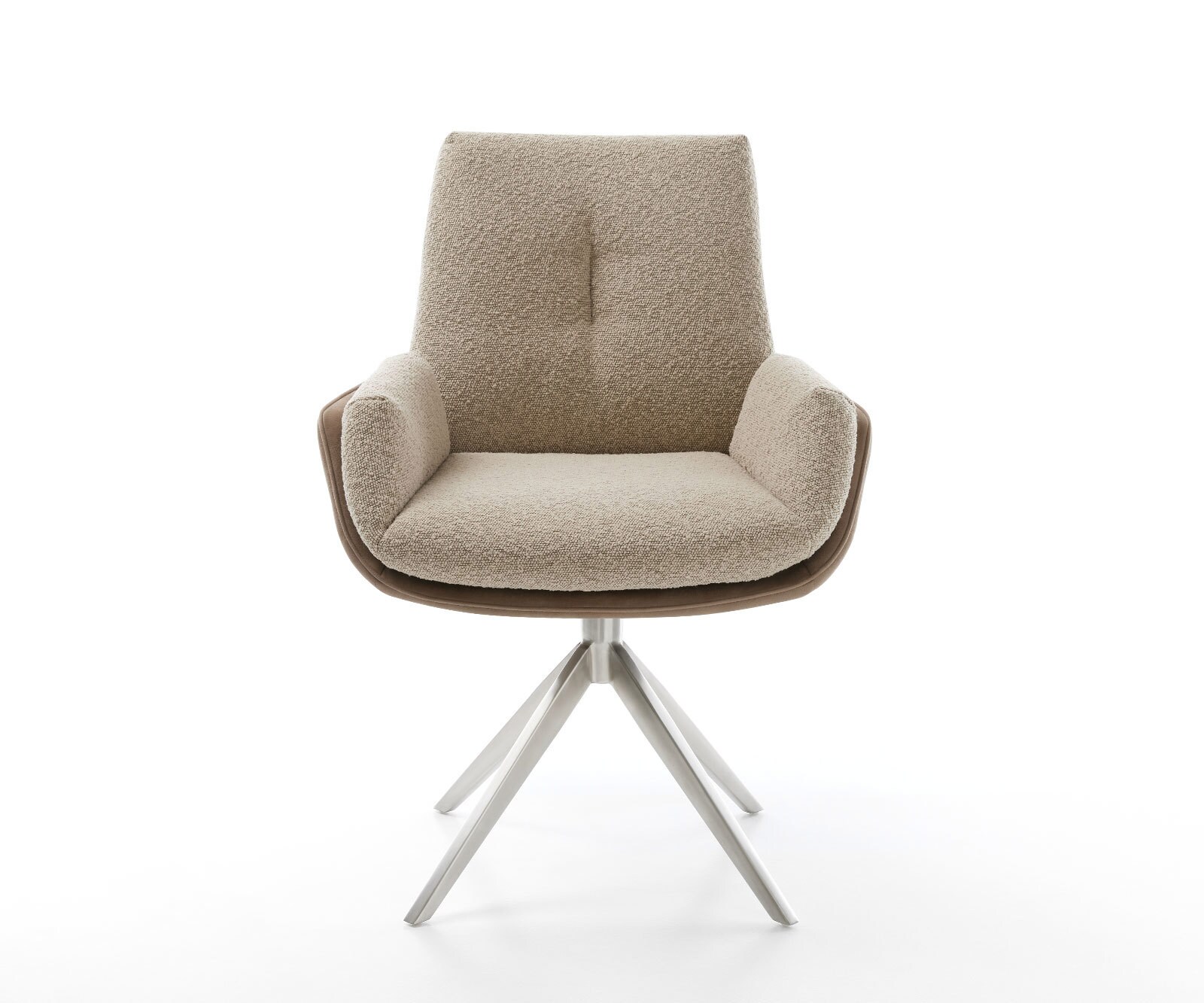 Draaistoel Clea-Flex microvelours mud vintage kruisframe breed roestvrij staal 360° draaibaar rocker-functie 1