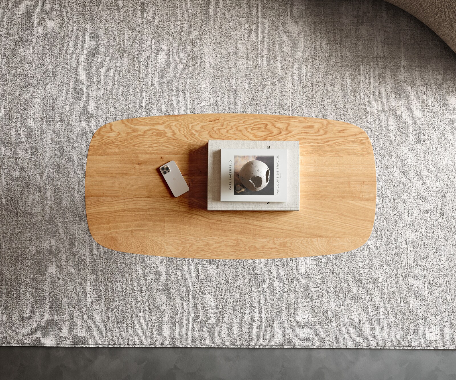 Salontafel Edge Boot 100x50 cm Eiken Naturel Zwitserse rand Sarity zwart metaal 4