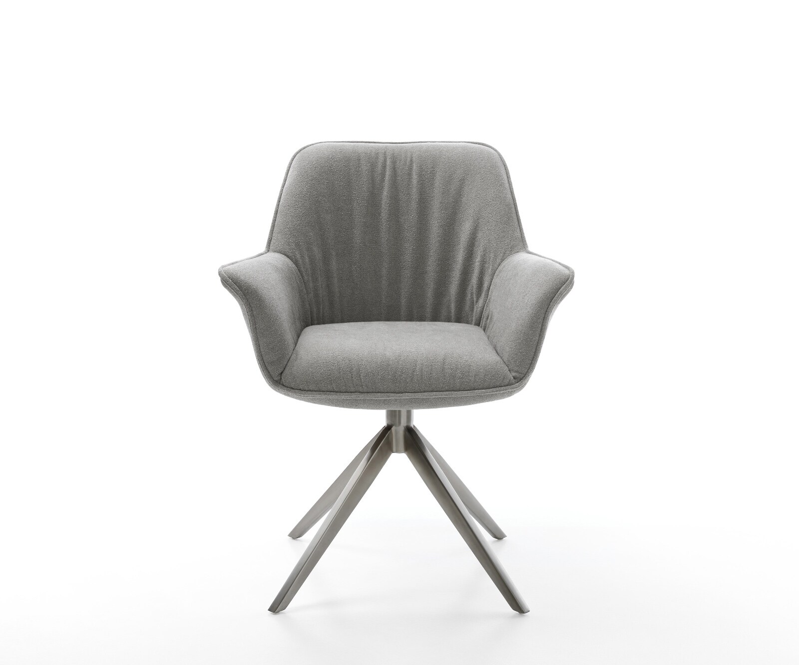 Draaistoel Keila-Flex met armleuning zachte stof met structuur grijs kruisframe breed grafiet 360° draaibaar rocker-functie 1