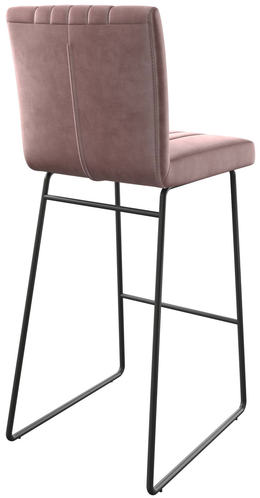 Barstoel Luiga-Flex fluweel rosé slipframe metaal 4