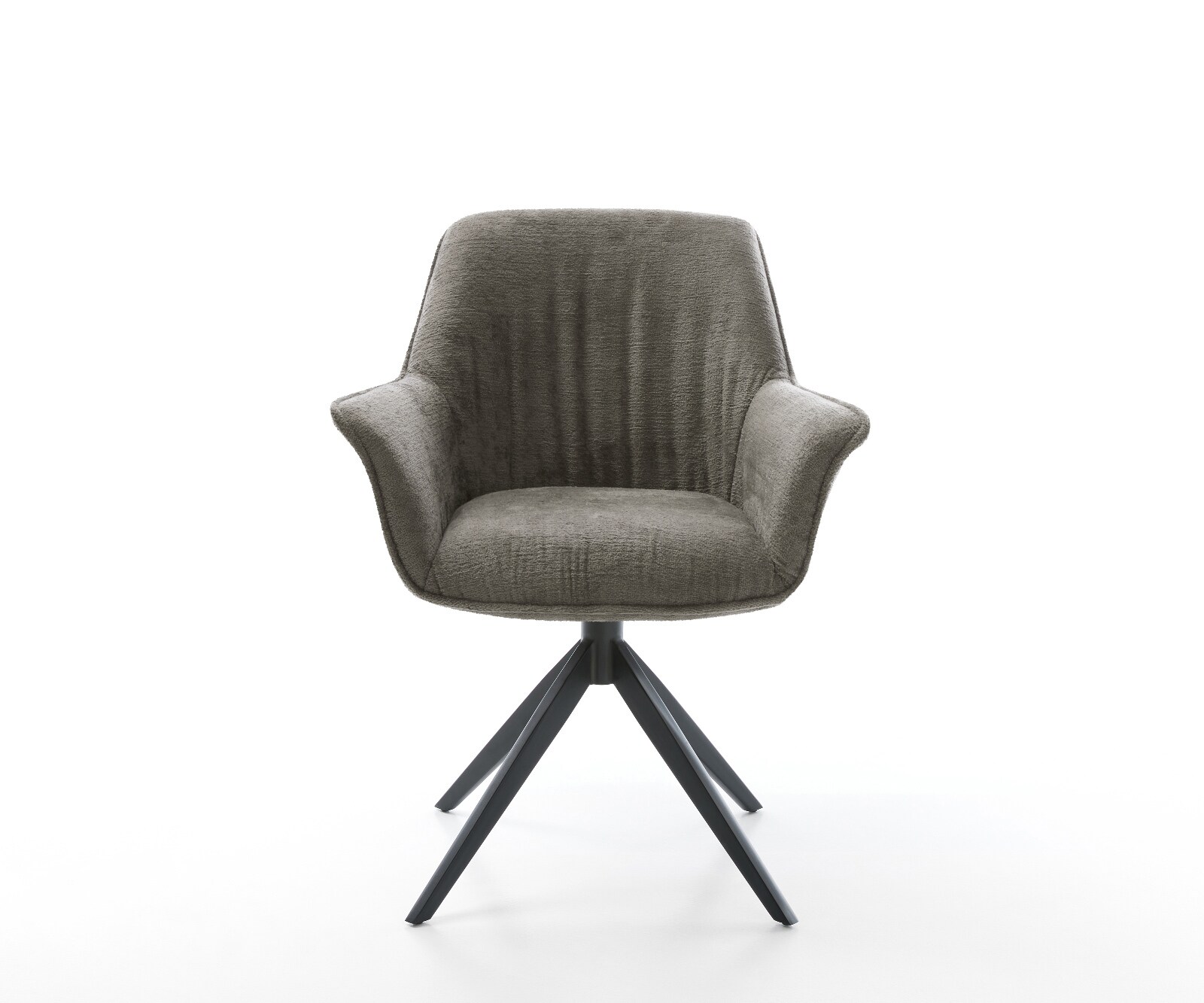 Draaistoel Keila-Flex met armleuning bouclé zacht mud kruisframe breed zwart 360° draaibaar rocker-functie 2