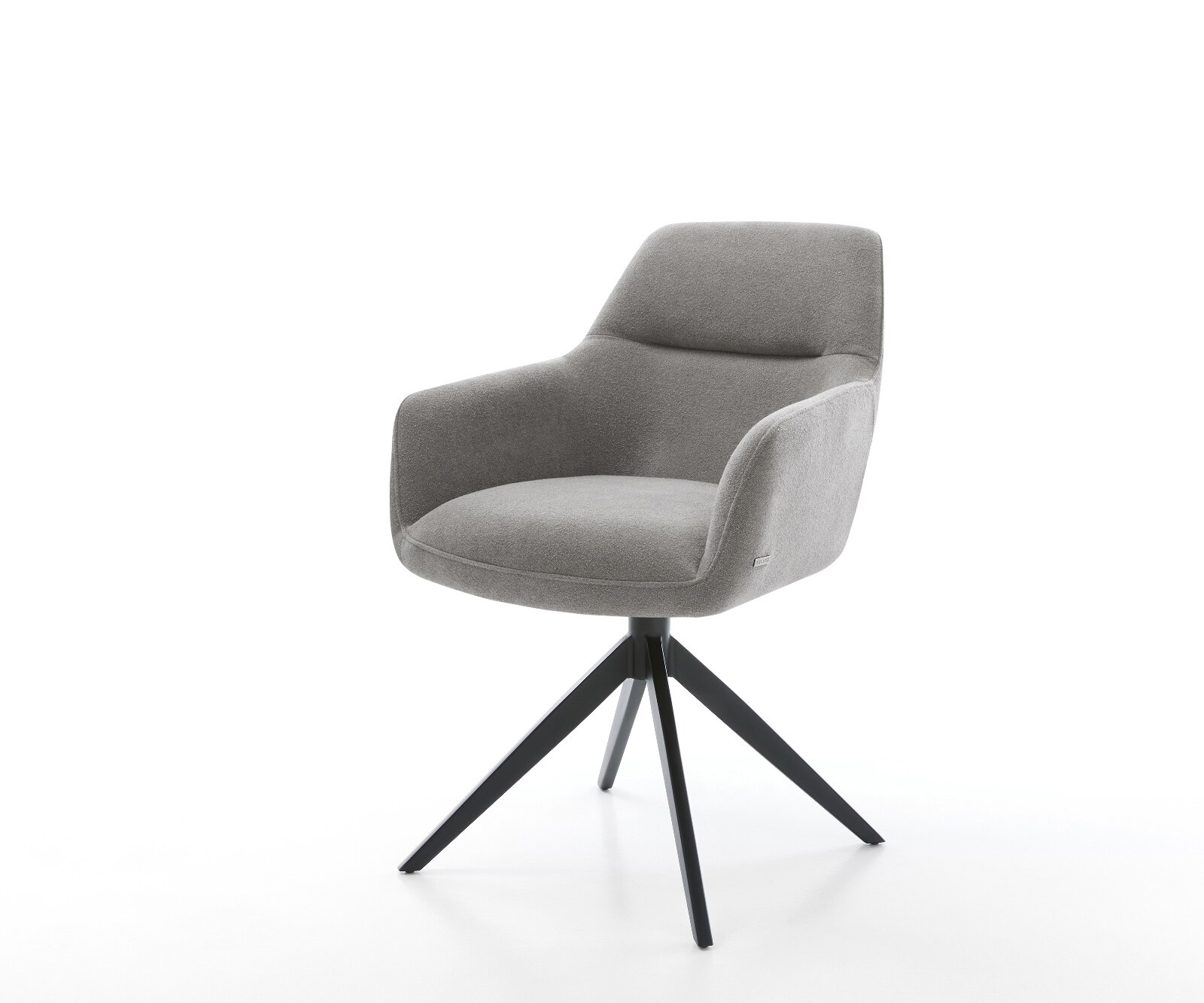 Draaistoel Pejo-Flex zachte stof met structuur grijs kruisframe breed zwart 360° draaibaar rocker-functie pocketveer kern 1