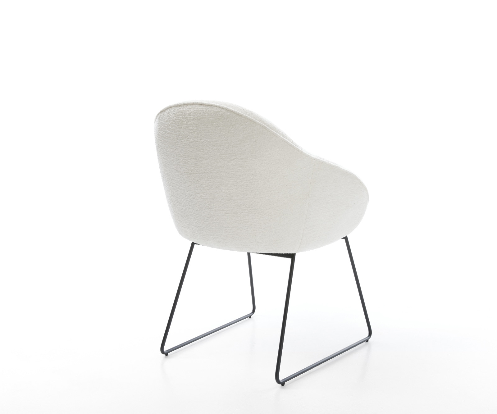 Eetkamerstoel Gaio-Flex bouclé zacht beige slipframe zwart 4 Eetkamerstoel Gaio-Flex bouclé zacht beige slipframe zwart 4