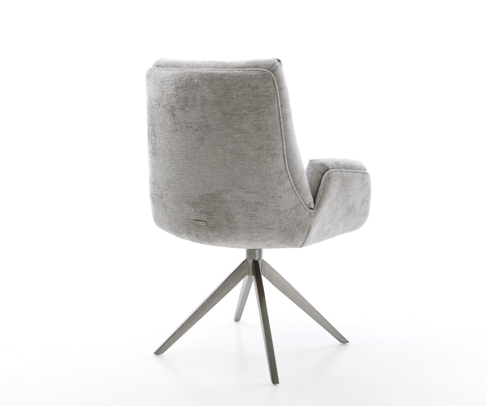 Draaistoel Clea-Flex chenille zilver grijs kruisframe breed grafiet 360° draaibaar rocker-functie 5