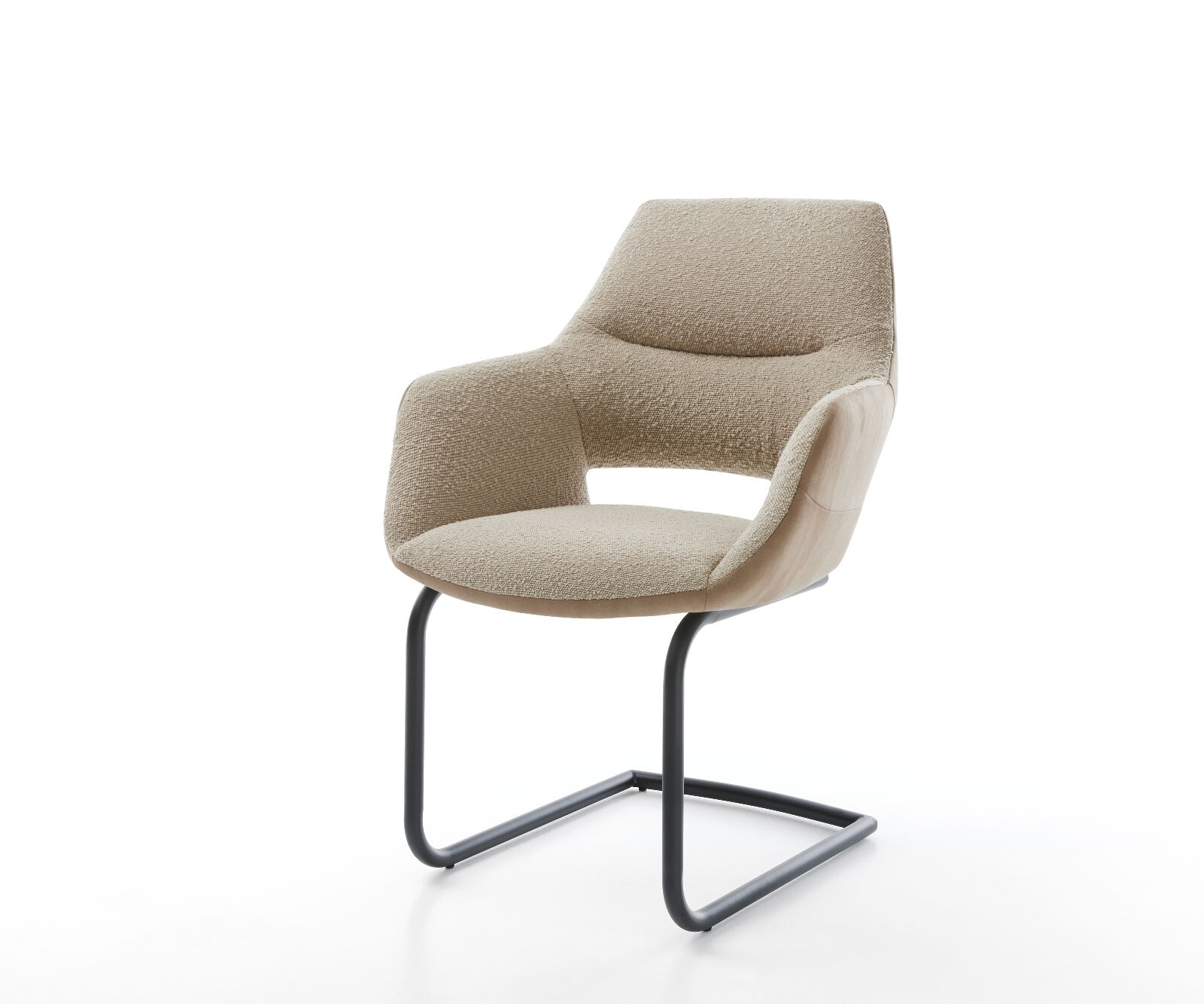 Sledemodel Yago-Flex met armleuning materiaalmix mud sledemodel rond zwart pocketveer kern