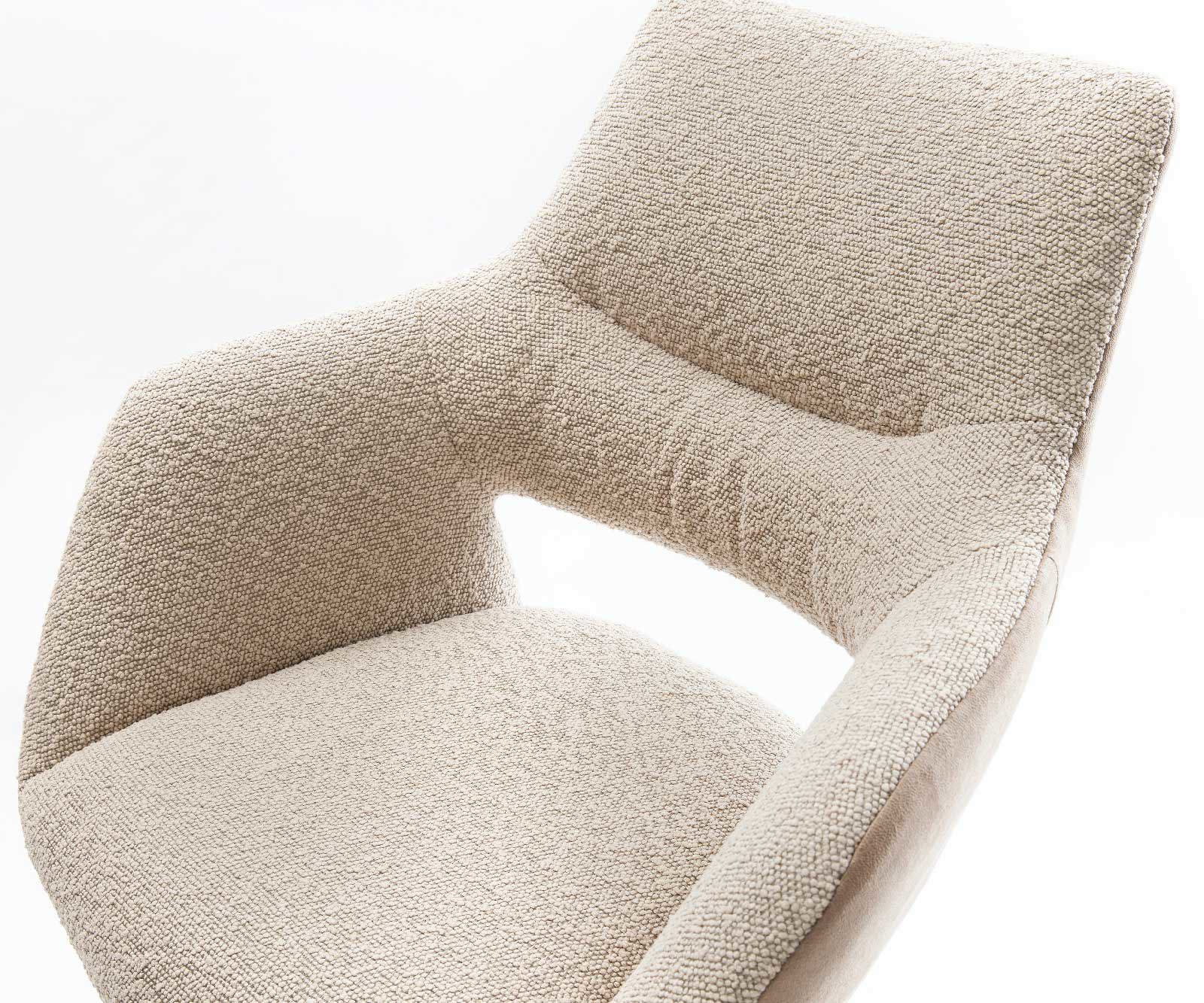 Barstoel Yago-Flex Mix van materialen Microvezel modder / bouclé modder Metalen sledestoel Zwart Pocketvering 4