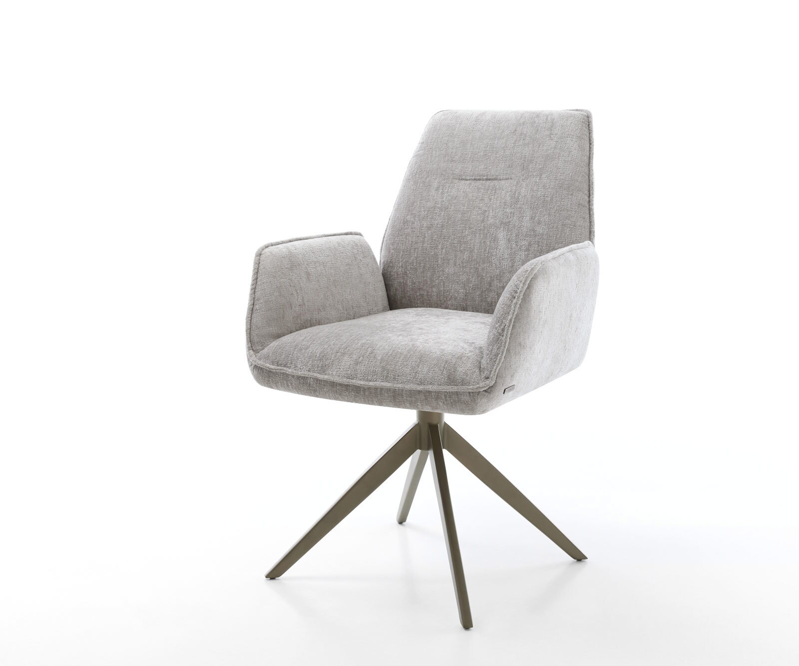 Draaistoel Zoa-Flex chenille zilver grijs kruisframe breed afwerking met titanium 360° draaibaar pocketveer kern