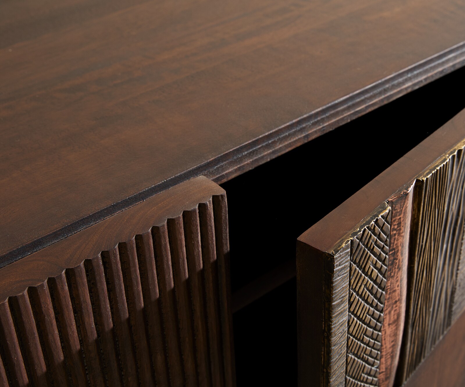 Sideboard Imara 175 cm Mango Braun 2 Türen 3 Schubladen schwebend 2