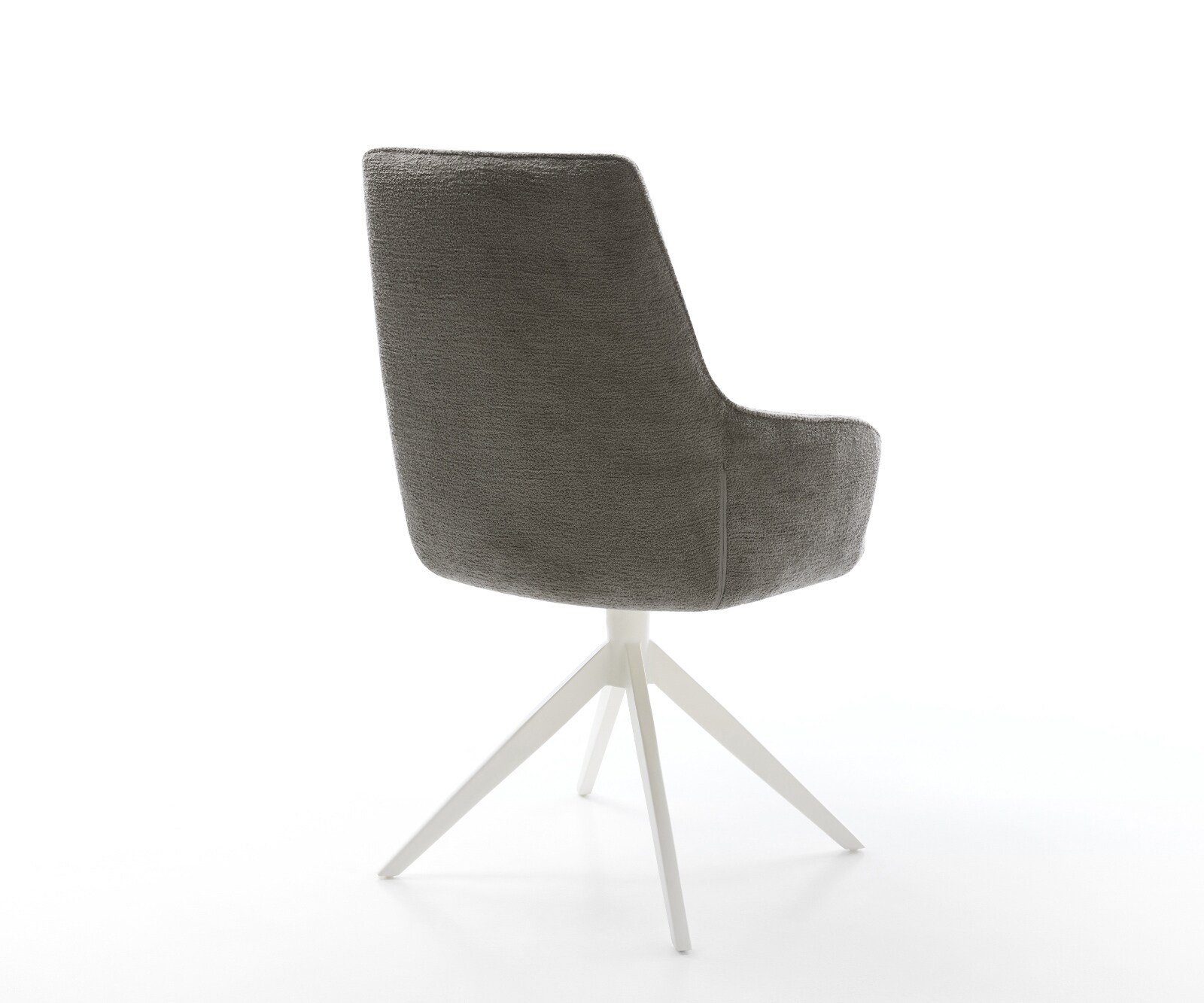 Draaistoel Zelia-Flex met armleuning bouclé zacht mud kruisframe breed wit 360° draaibaar rocker-functie pocketveer kern 4