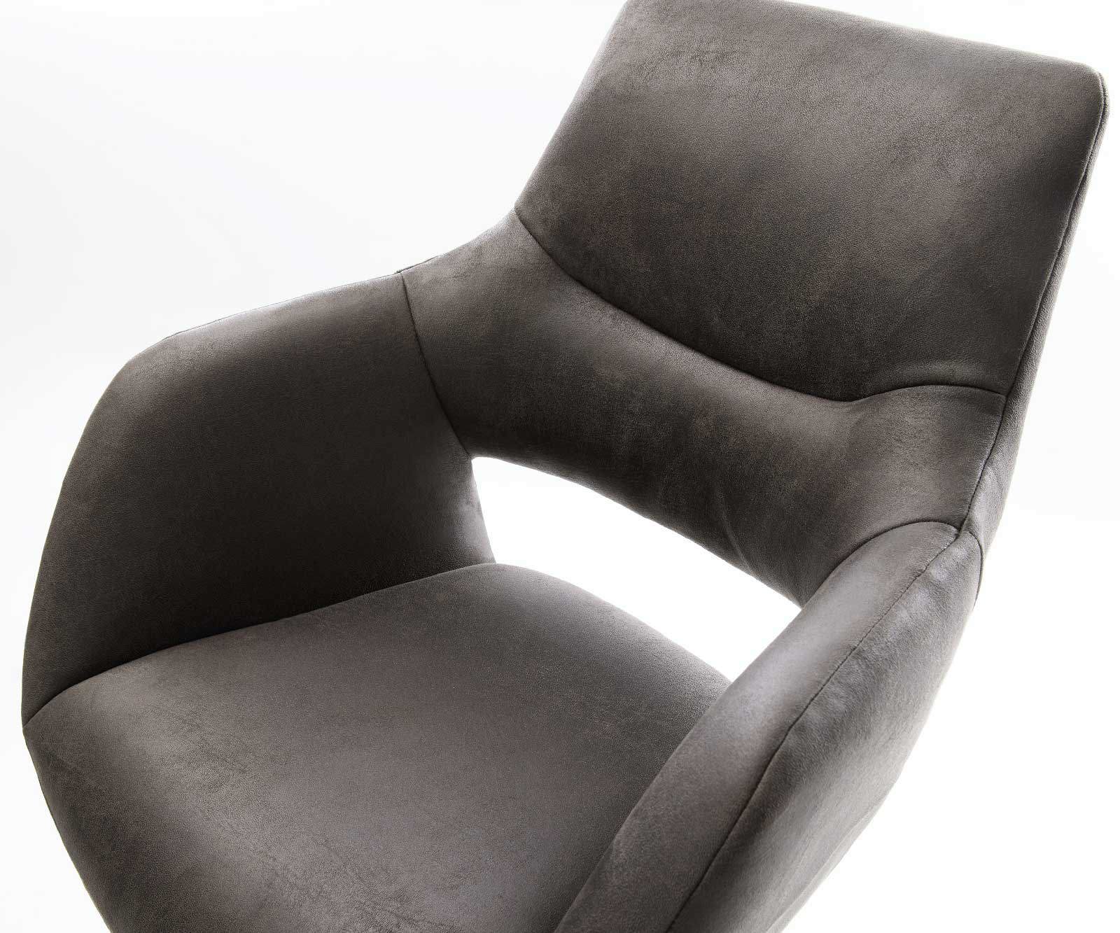 Barstoel Yago-Flex microvezel antraciet vintage draaivoet in hoogte verstelbaar RVS draaibaar pocketvering 2 Barstoel Yago-Flex microvezel antraciet vintage draaivoet in hoogte verstelbaar RVS draaibaar pocketvering 2