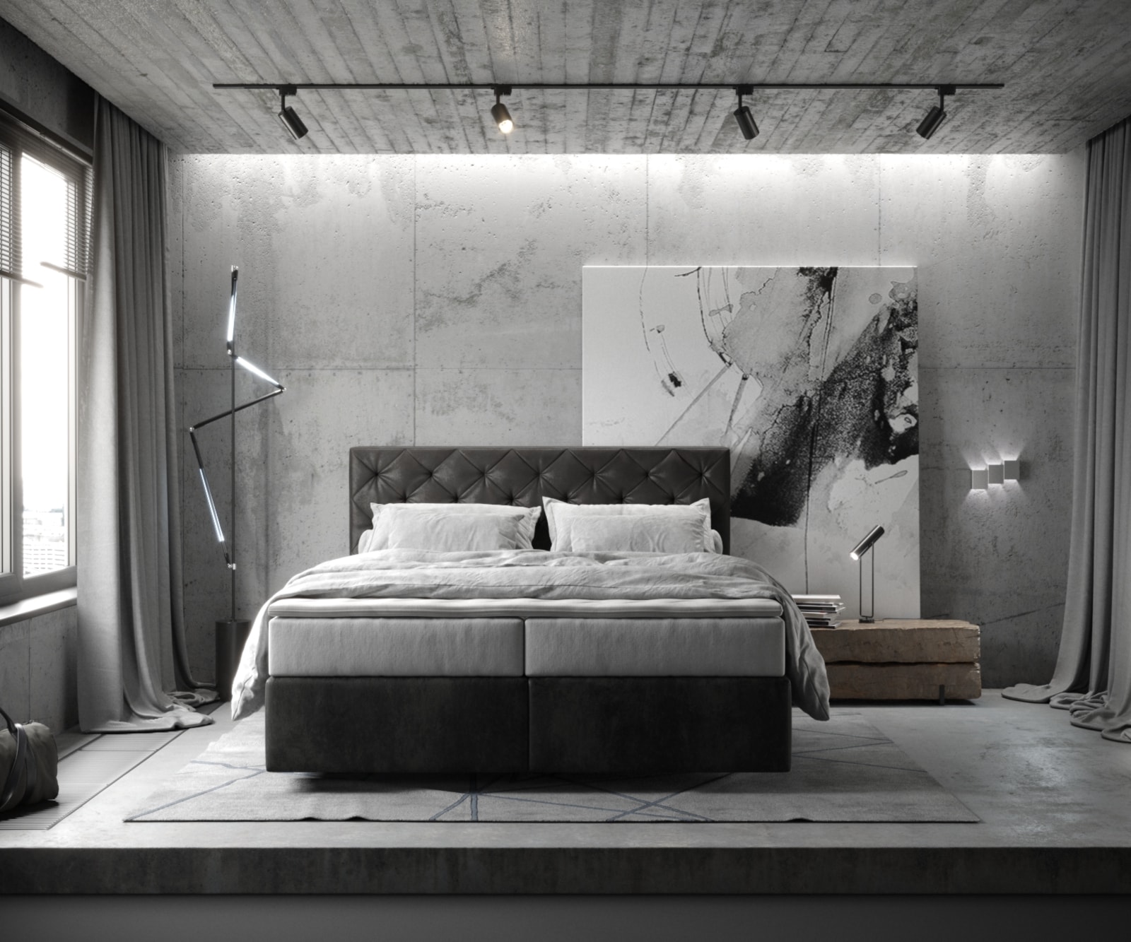 Boxspringbed Dream-Great 160x200 cm Microvezel Antraciet Vintage met TFK Matras en Visco Topper 1 Boxspringbed Dream-Great 160x200 cm Microvezel Antraciet Vintage met TFK Matras en Visco Topper 1