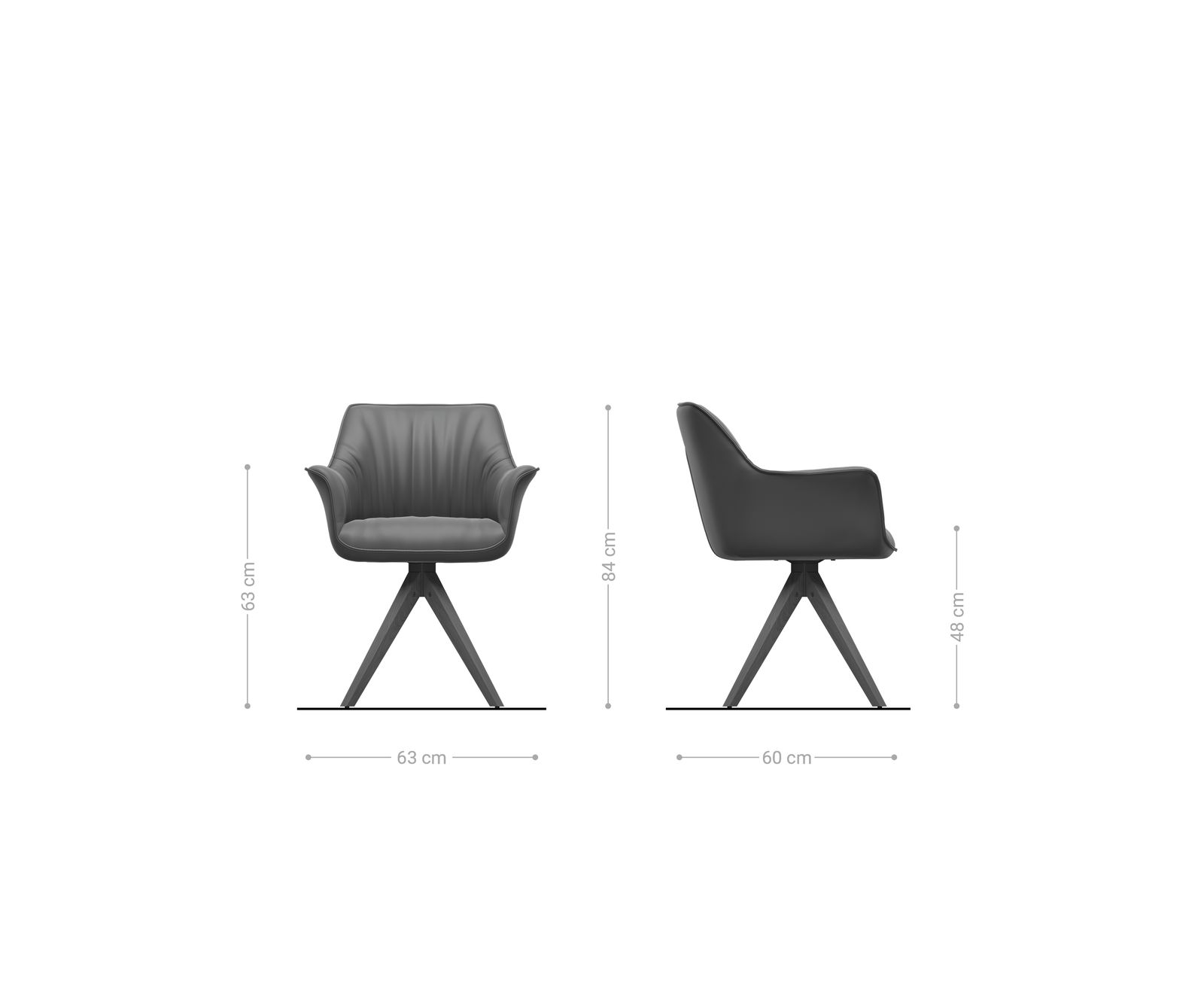 Draaistoel Keila-Flex met armleuning bouclé zacht mud houten frame hoekig natuur 180° draaibaar 6